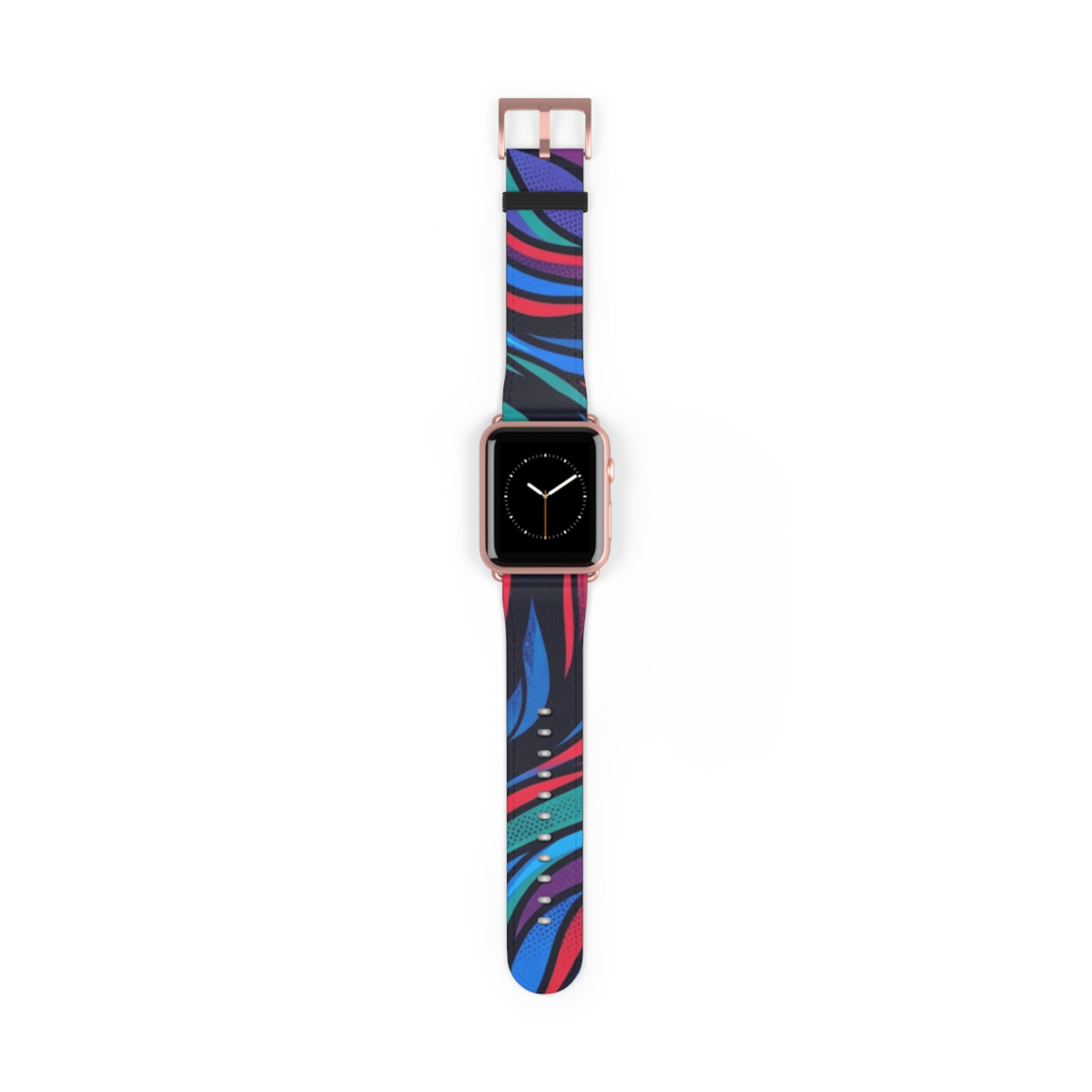 Abstract Neon Waves Watch Band — Colorful Swirl Apple Watch Strap