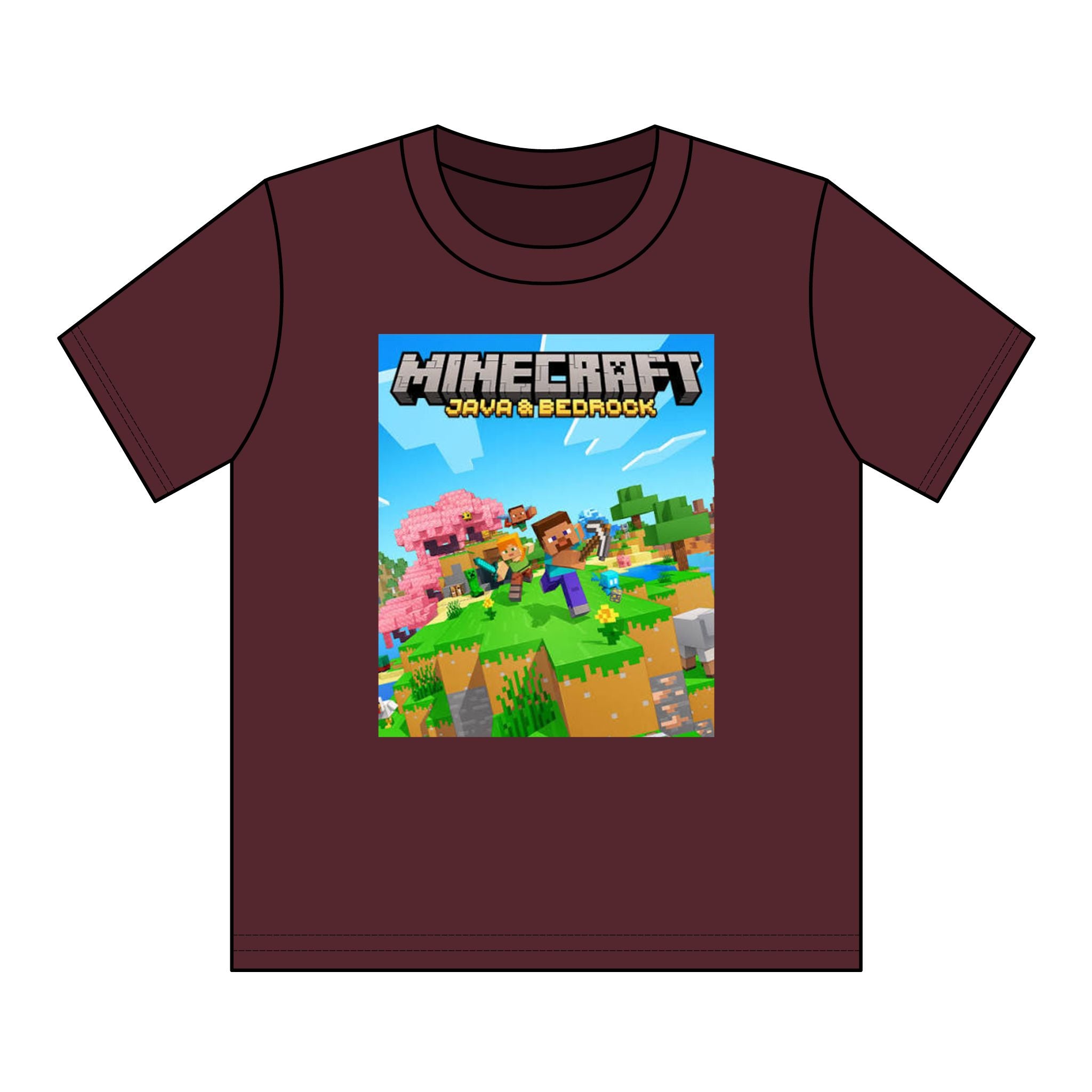 Minecraft Youth Graphic Tee — Java & Bedrock Adventure Print