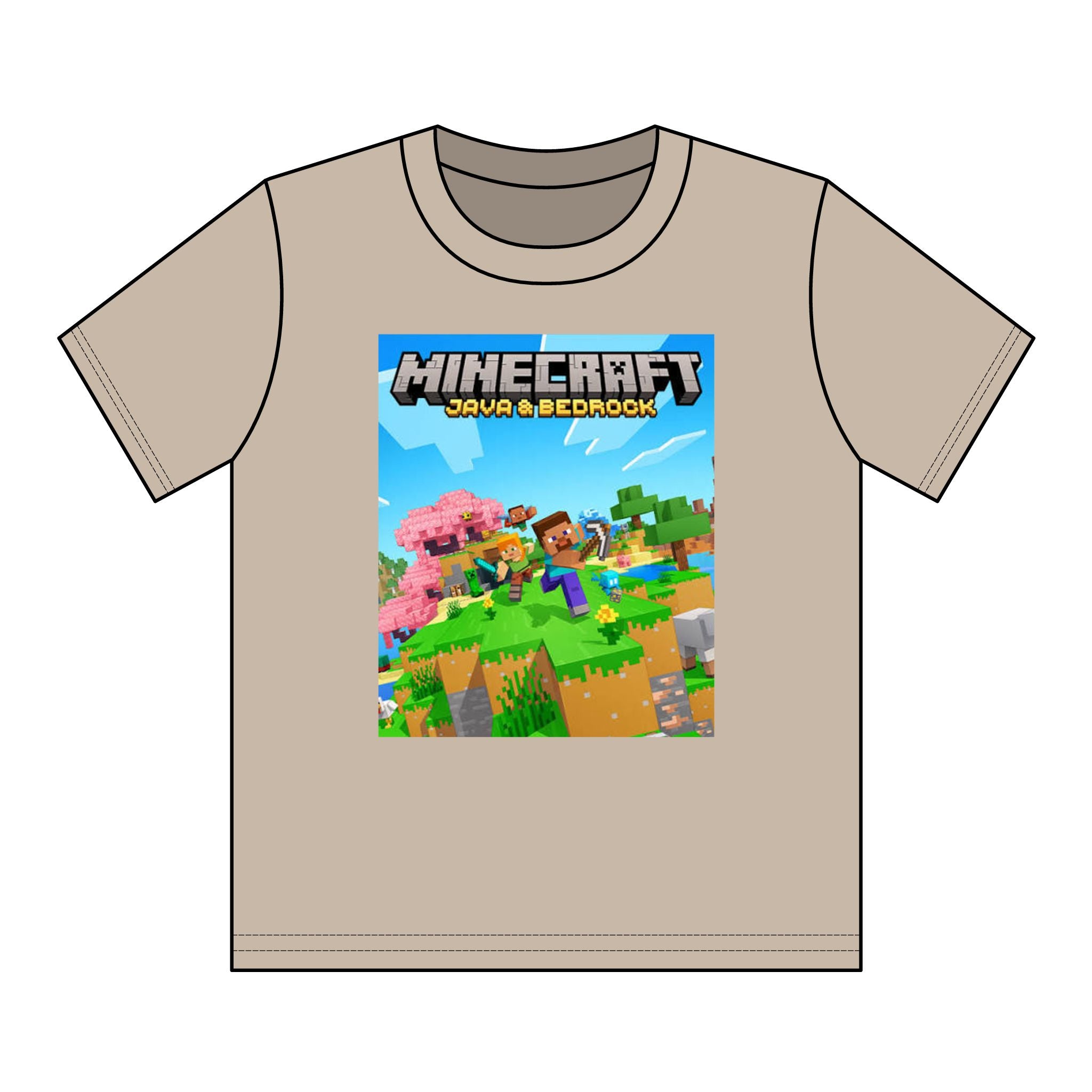 Minecraft Youth Graphic Tee — Java & Bedrock Adventure Print