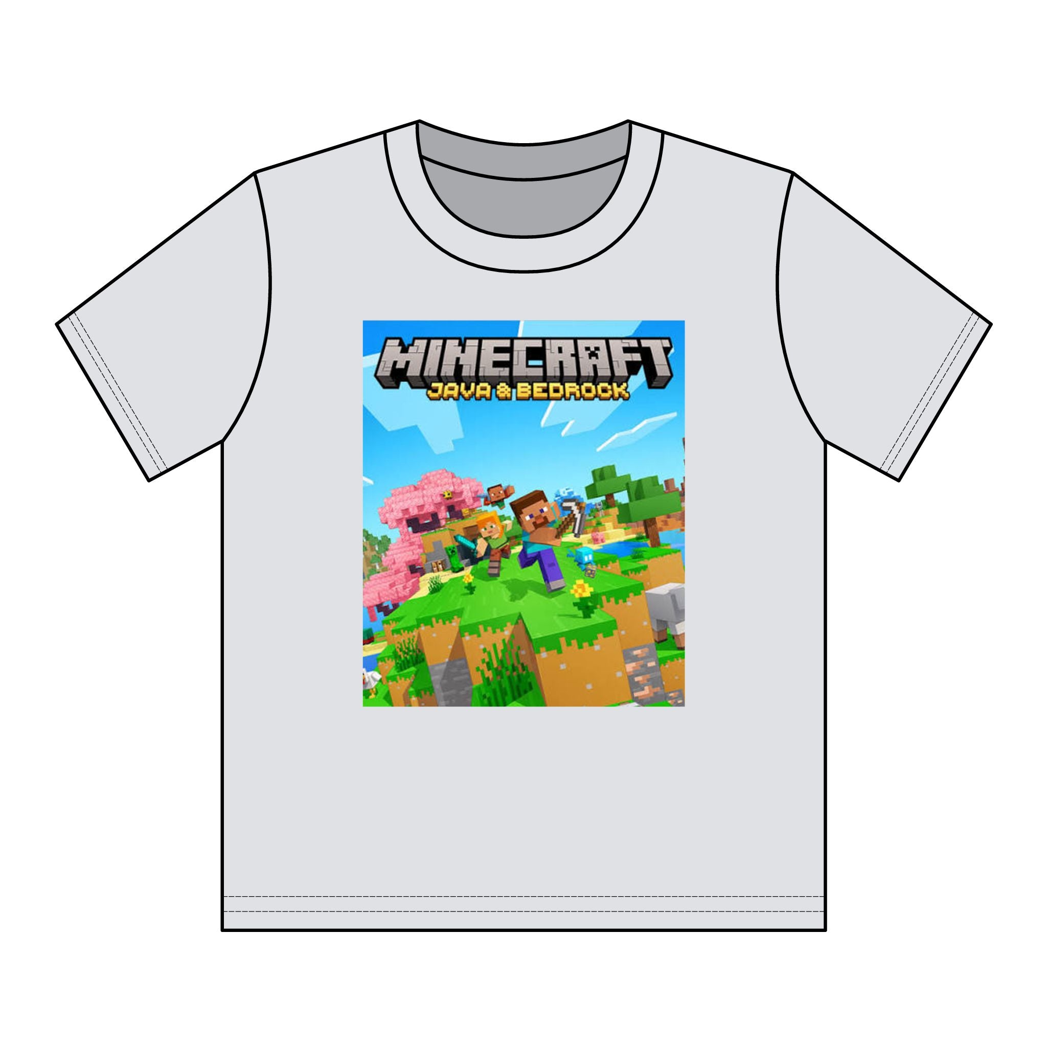 Minecraft Youth Graphic Tee — Java & Bedrock Adventure Print