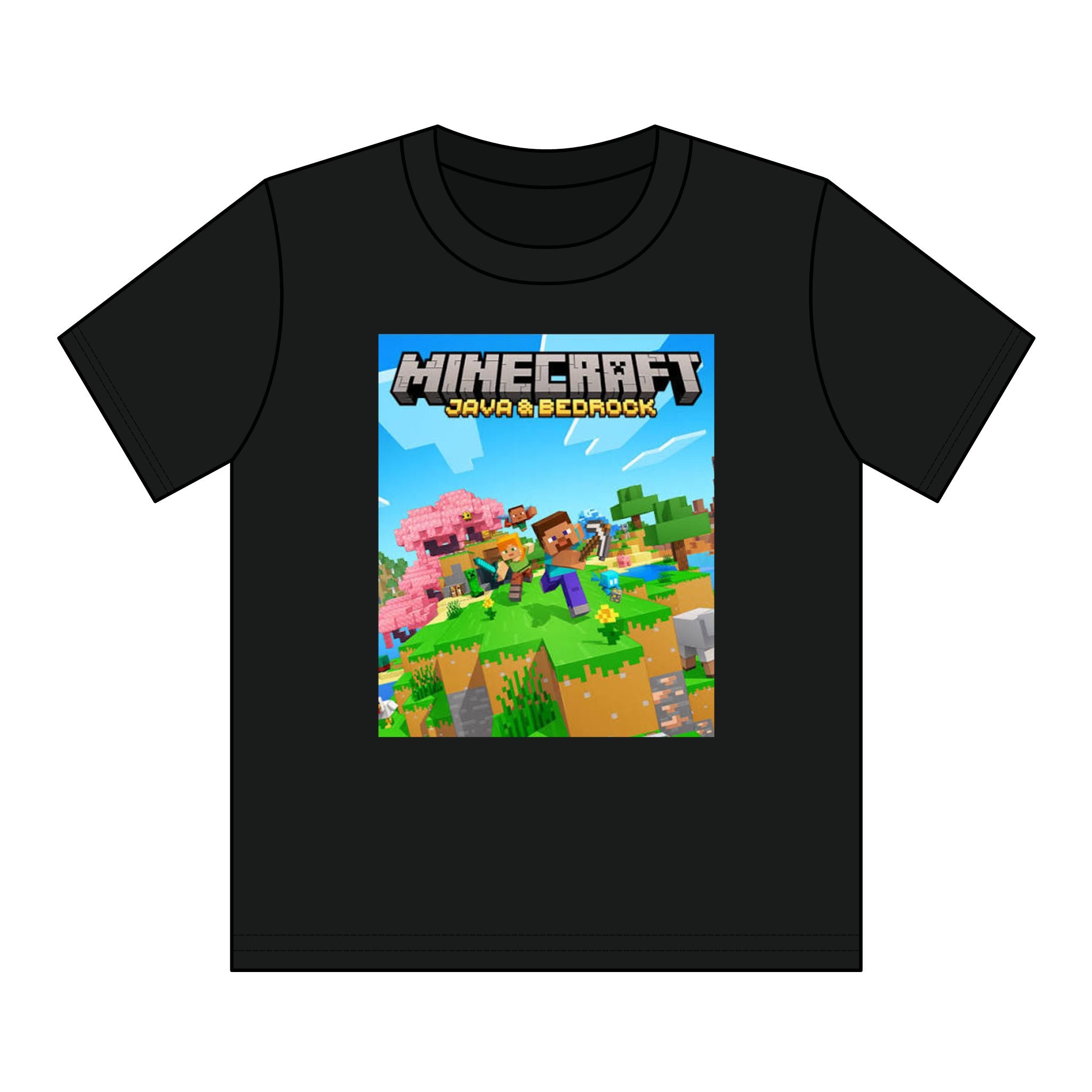 Minecraft Youth Graphic Tee — Java & Bedrock Adventure Print