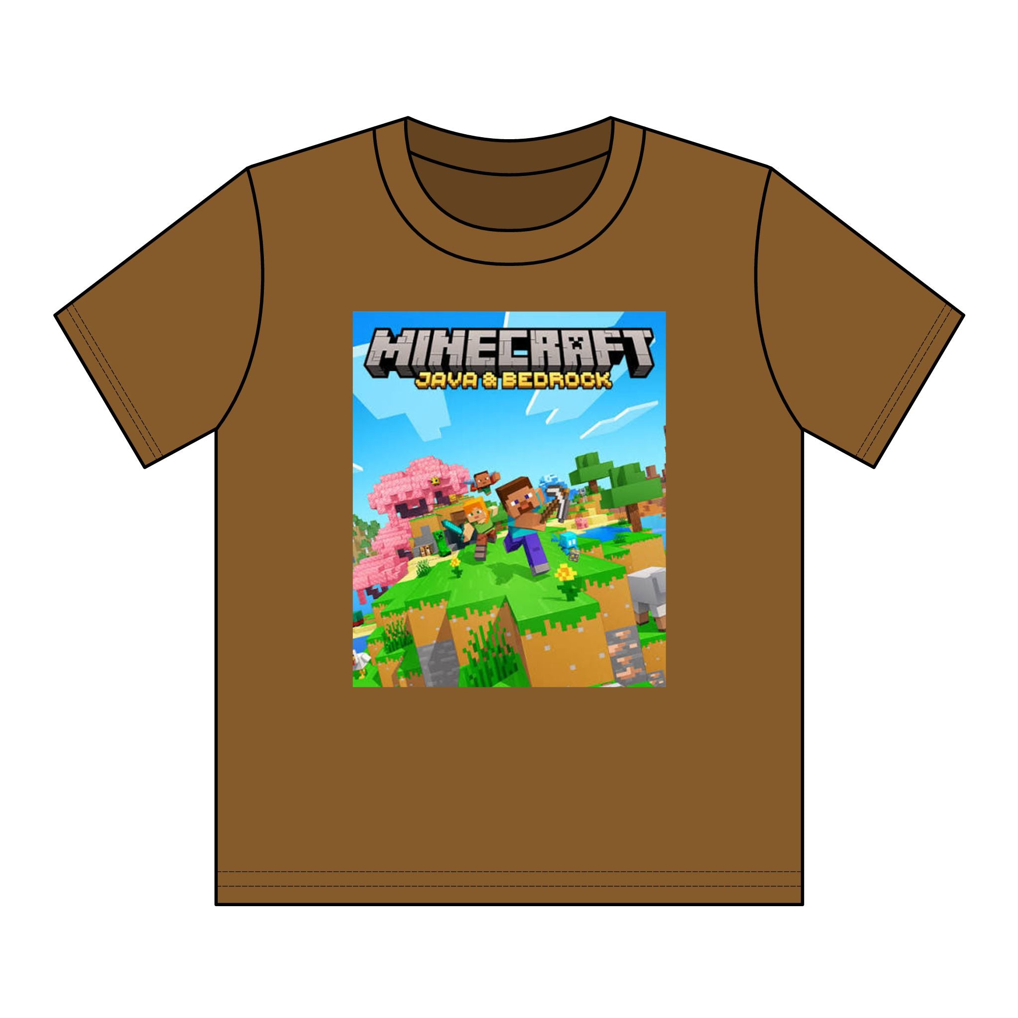 Minecraft Youth Graphic Tee — Java & Bedrock Adventure Print
