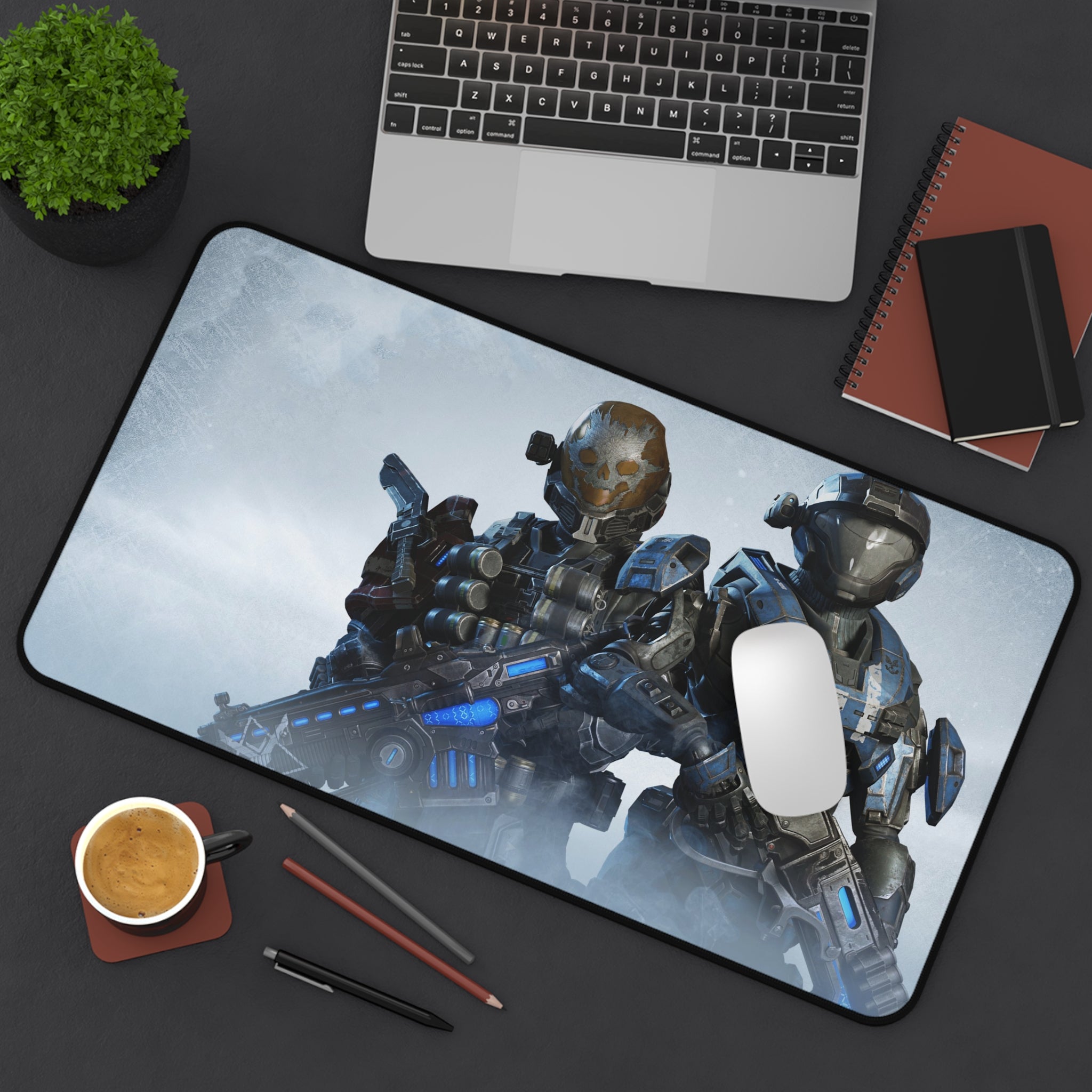 Sci‑Fi Soldier Gaming Desk Mat — Tactical Space Marines Mousepad