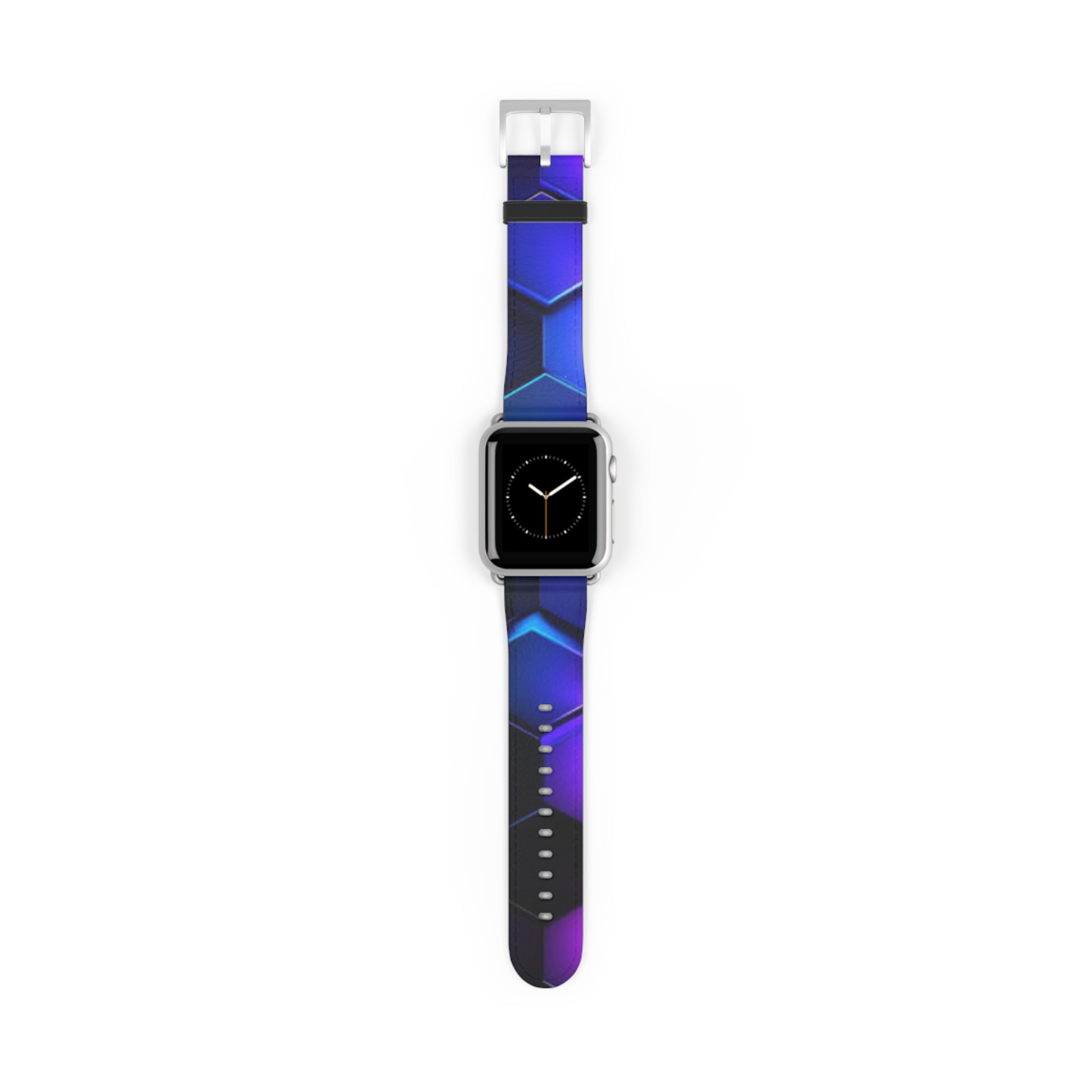 Hex Tech Watch Band — Blue & Purple Geometric Silicone Strap