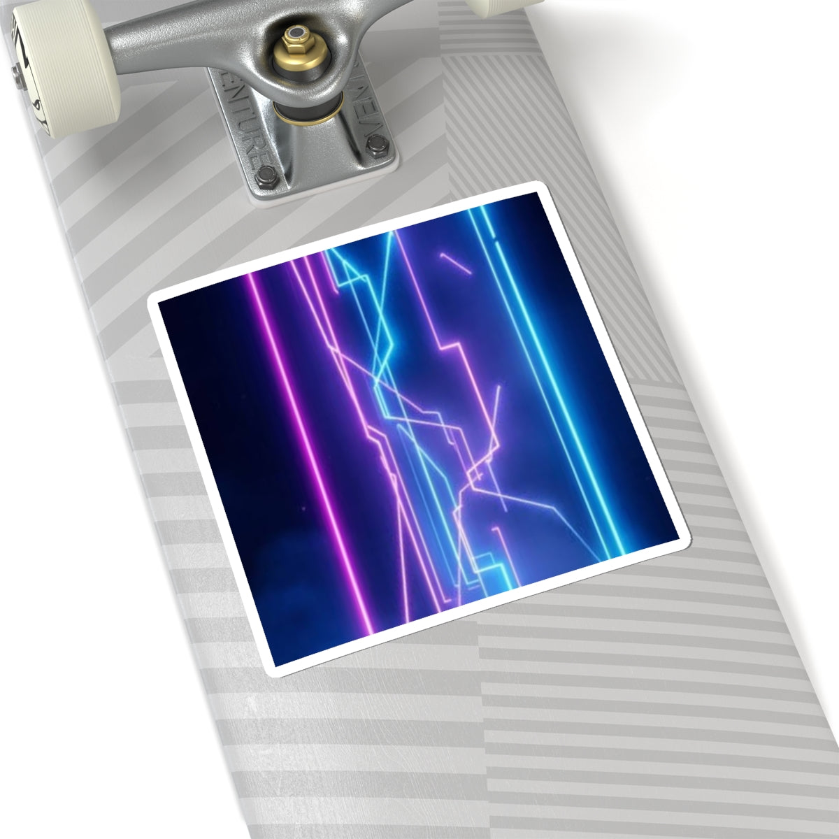 Neon Cyber Lines Sticker Retro Futuristic