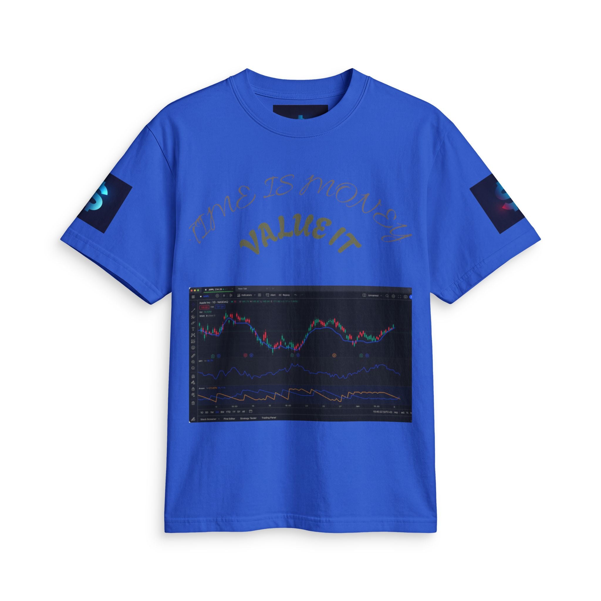 Money Symbol Graphic T-Shirt — Stock Market Candlestick Design