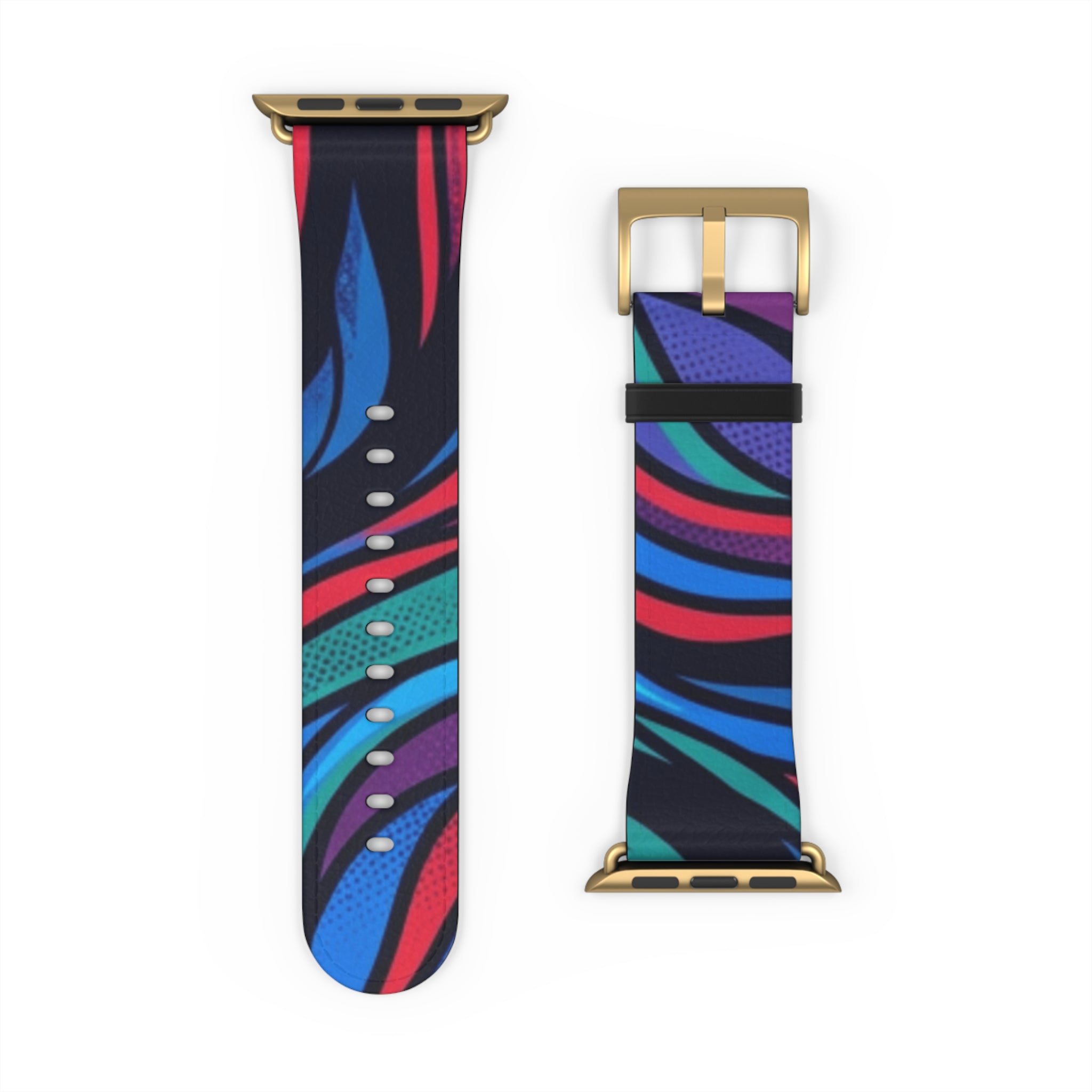 Abstract Neon Waves Watch Band — Colorful Swirl Apple Watch Strap