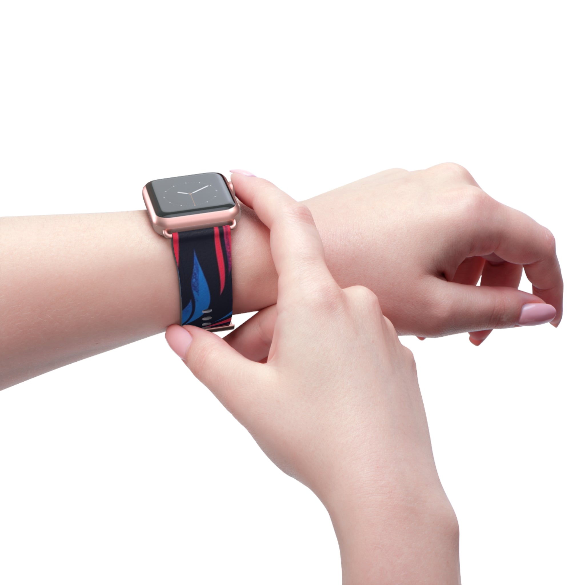 Abstract Neon Waves Watch Band — Colorful Swirl Apple Watch Strap