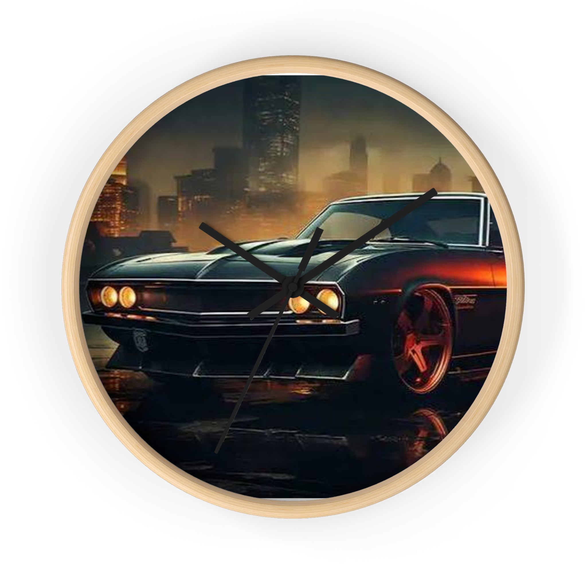 Vintage Muscle Car Wall Clock — Retro City Night Automotive Decor
