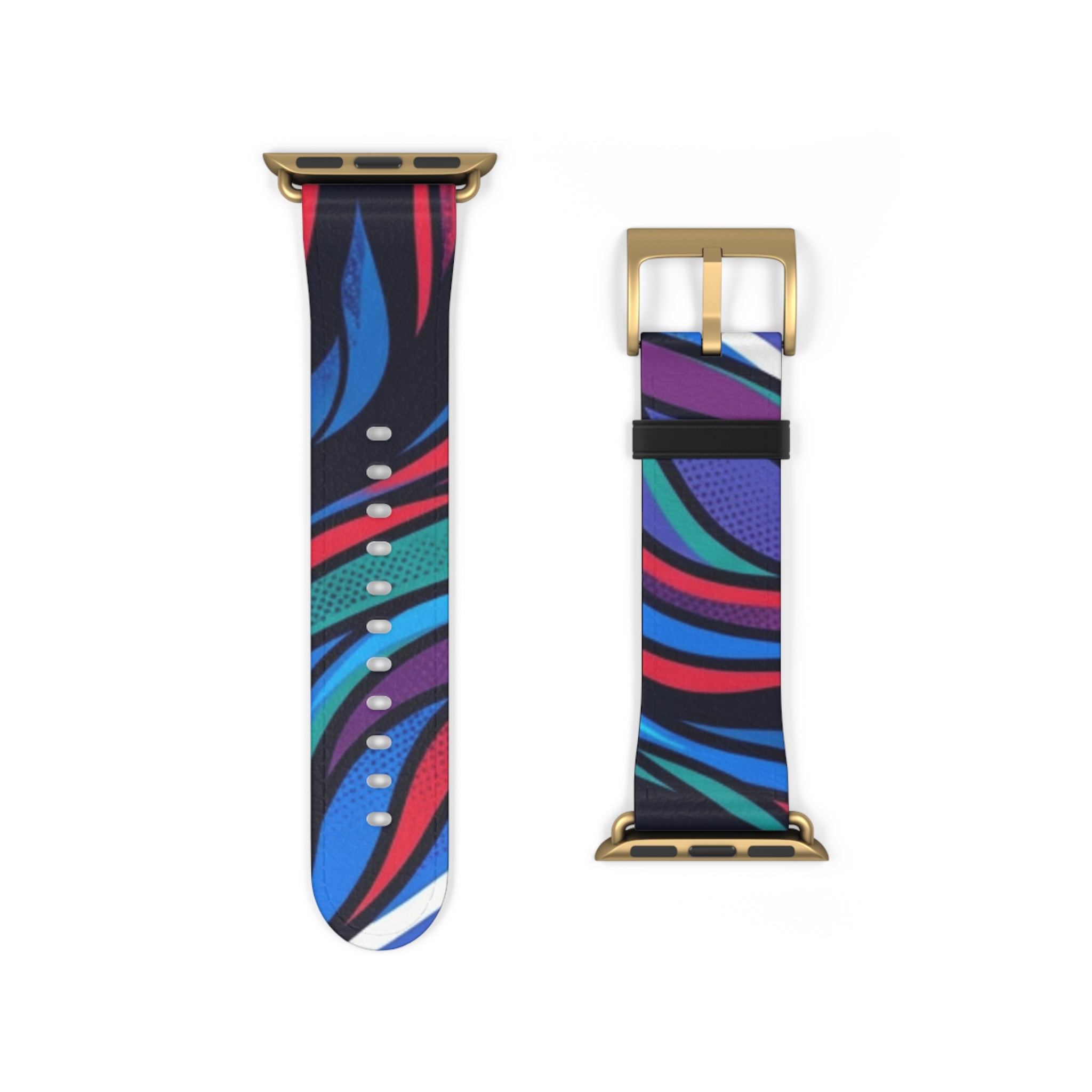 Abstract Neon Waves Watch Band — Colorful Swirl Apple Watch Strap