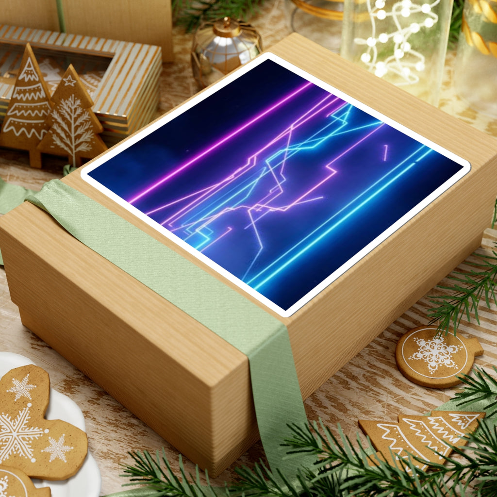 Neon Cyber Lines Sticker Retro Futuristic