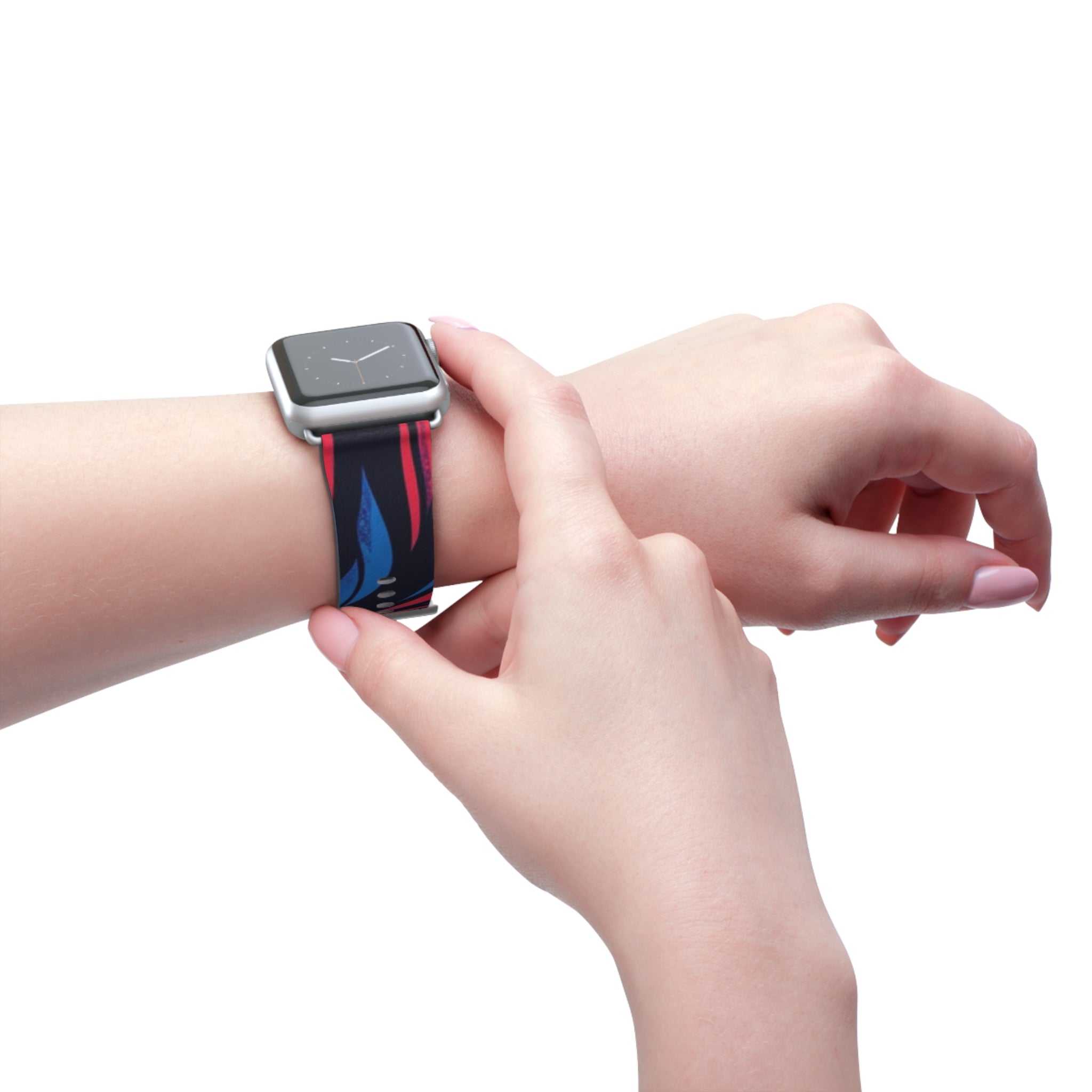 Abstract Neon Waves Watch Band — Colorful Swirl Apple Watch Strap