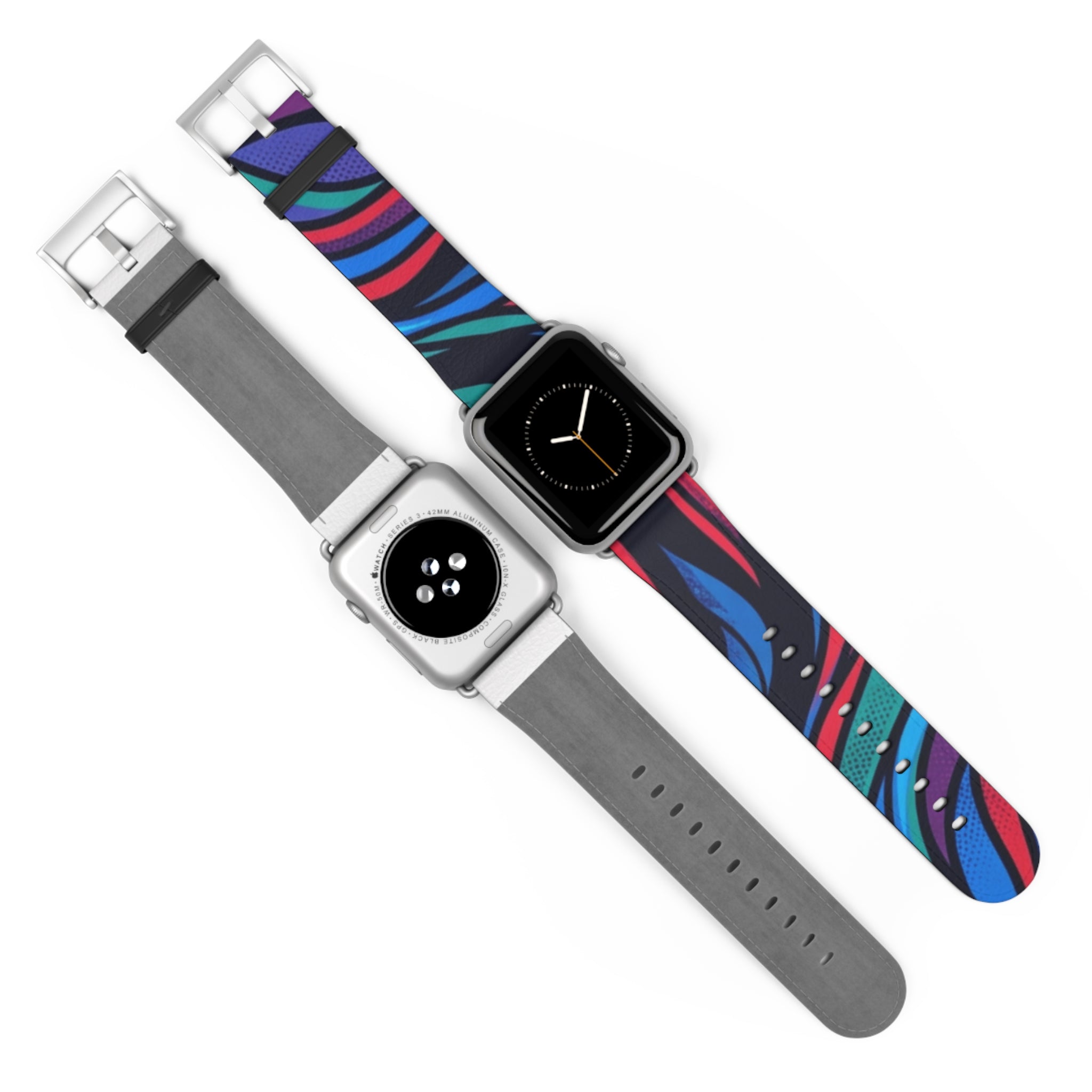 Abstract Neon Waves Watch Band — Colorful Swirl Apple Watch Strap