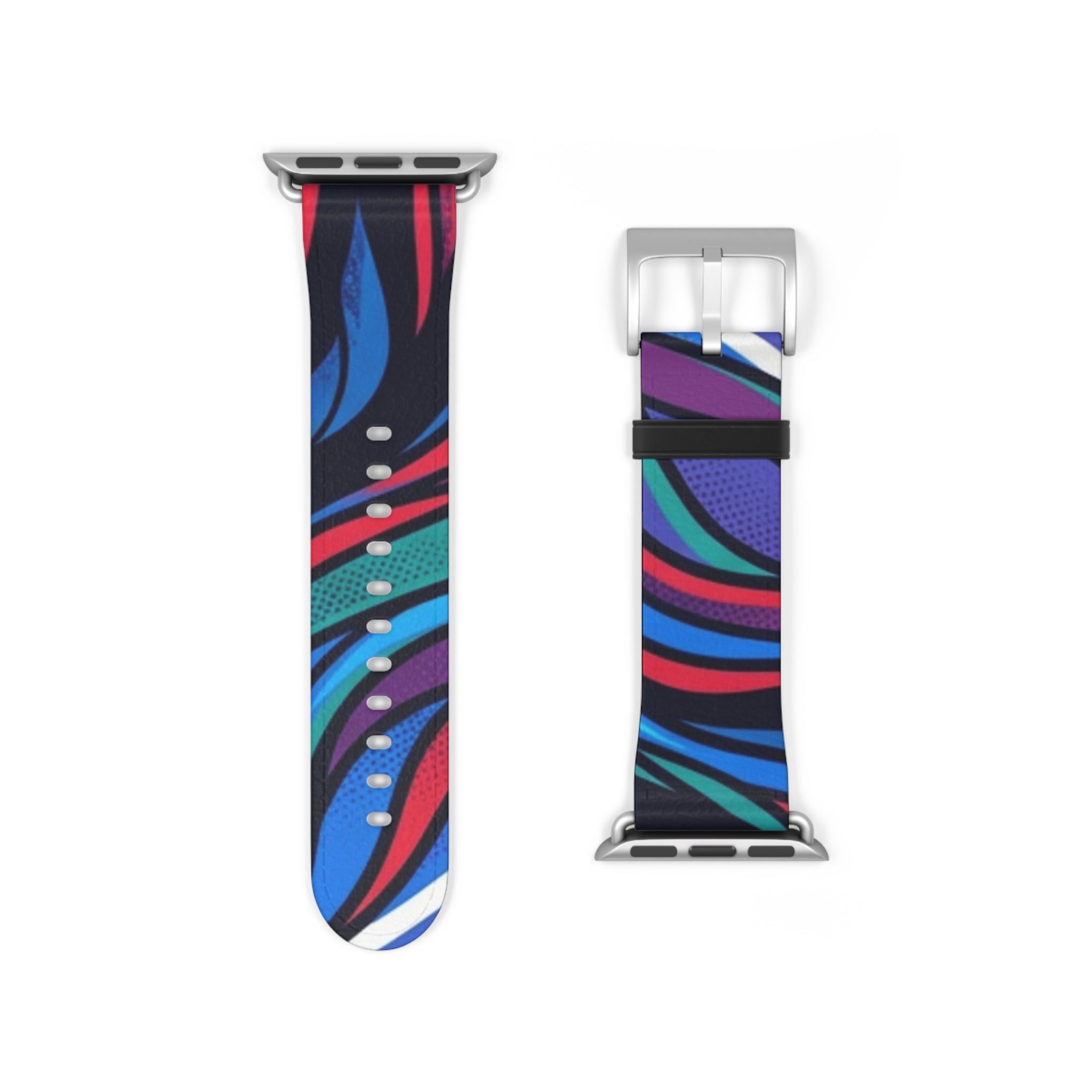 Abstract Neon Waves Watch Band — Colorful Swirl Apple Watch Strap