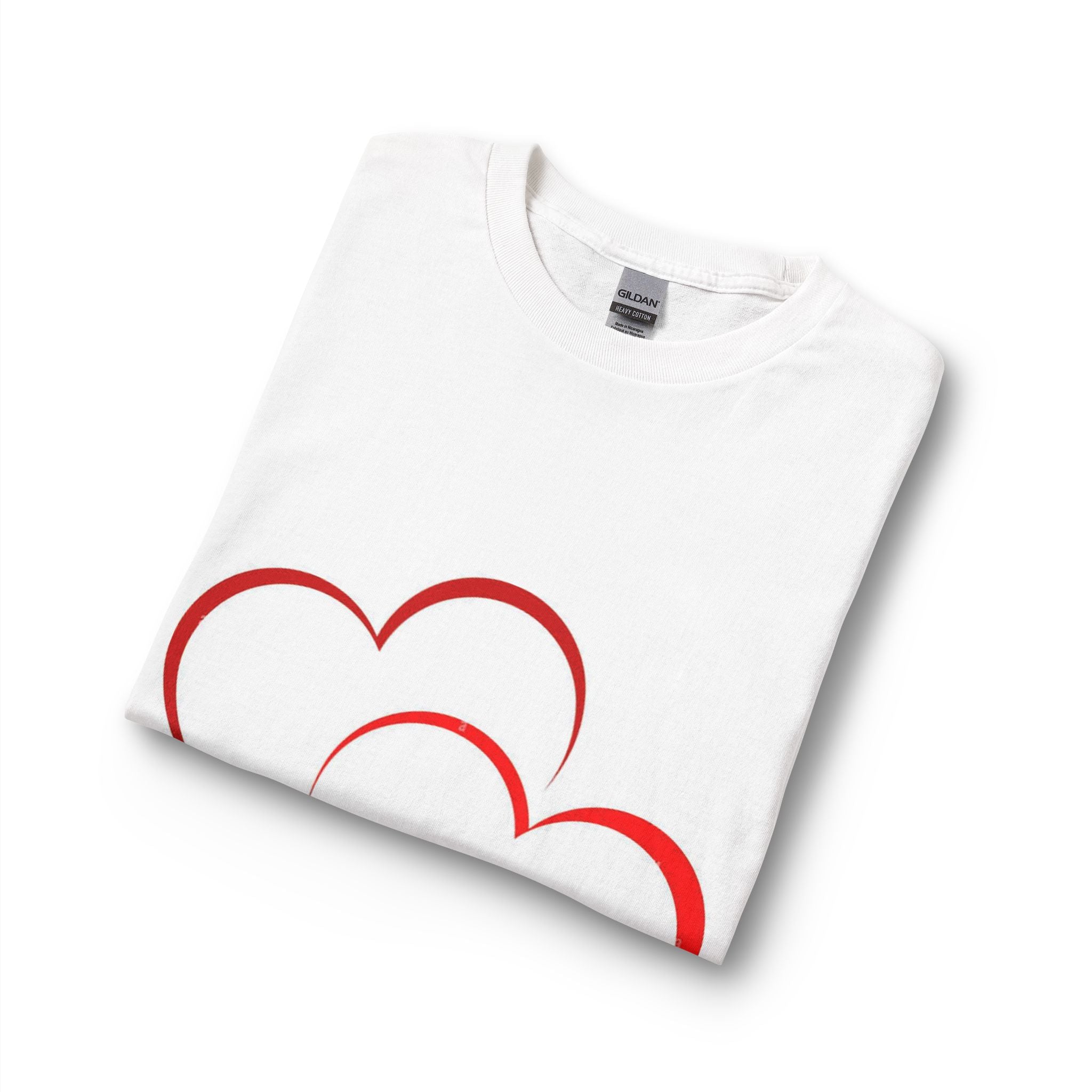 Long Sleeve Shirt — Red Double Hearts & "Pretty Life" Graphic (Valentine / Romantic Gift)