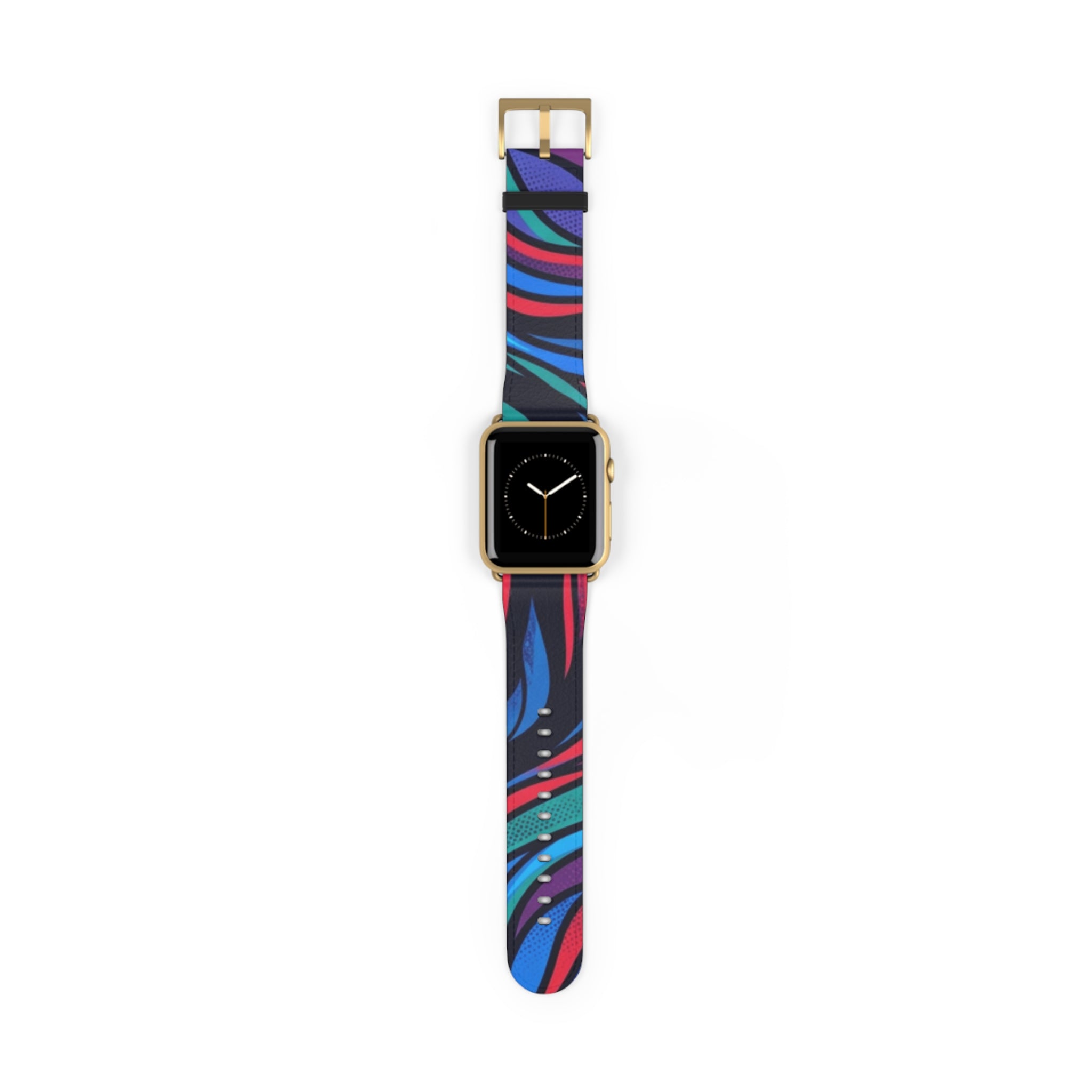 Abstract Neon Waves Watch Band — Colorful Swirl Apple Watch Strap