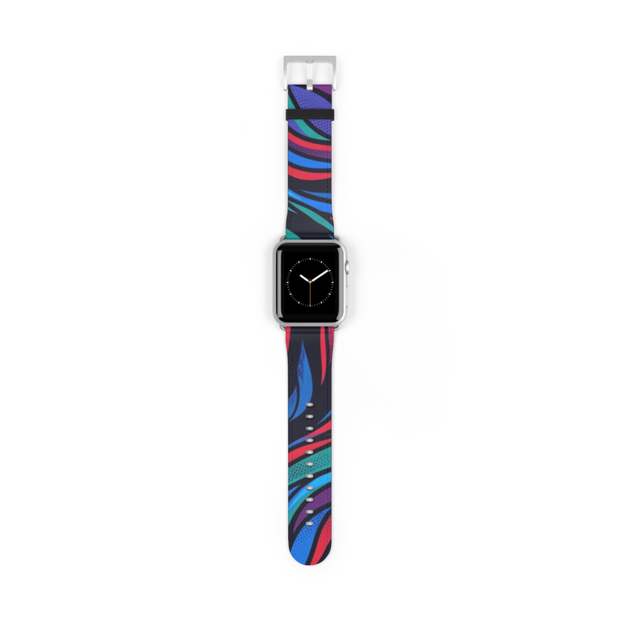 Abstract Neon Waves Watch Band — Colorful Swirl Apple Watch Strap