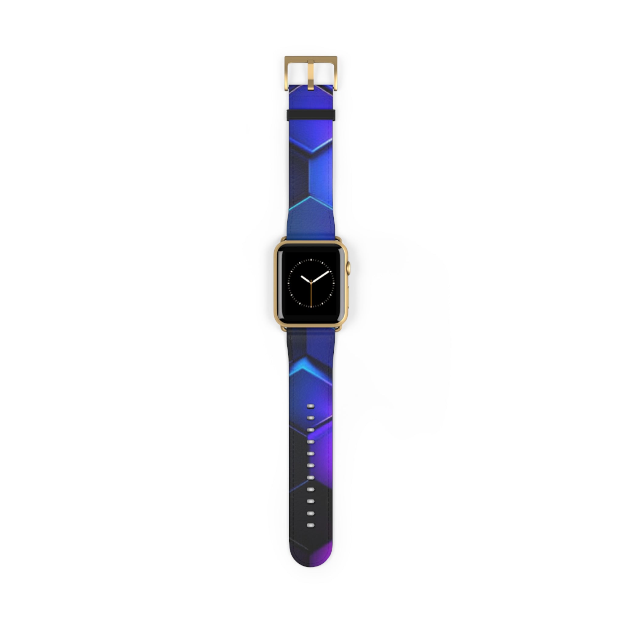 Hex Tech Watch Band — Blue & Purple Geometric Silicone Strap