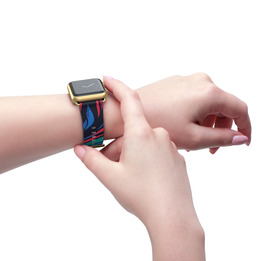 Abstract Neon Waves Watch Band — Colorful Swirl Apple Watch Strap