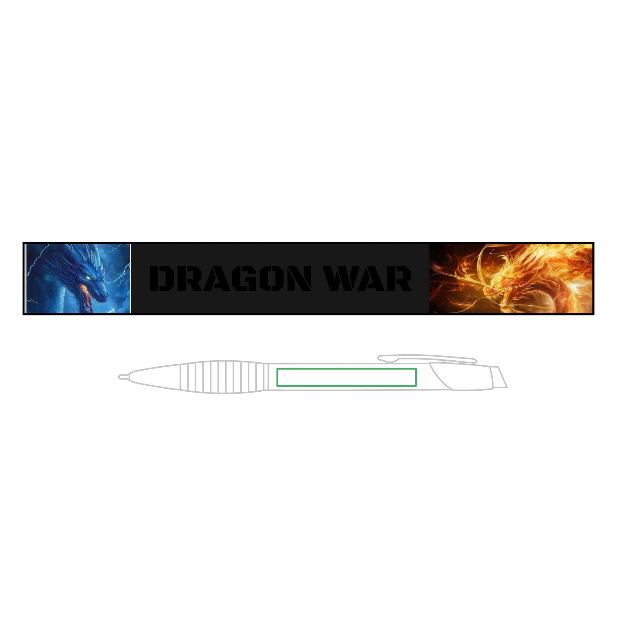 Engravable Brass Ballpoint Pen with Gripper — 'DRAGON WAR' Fantasy Design