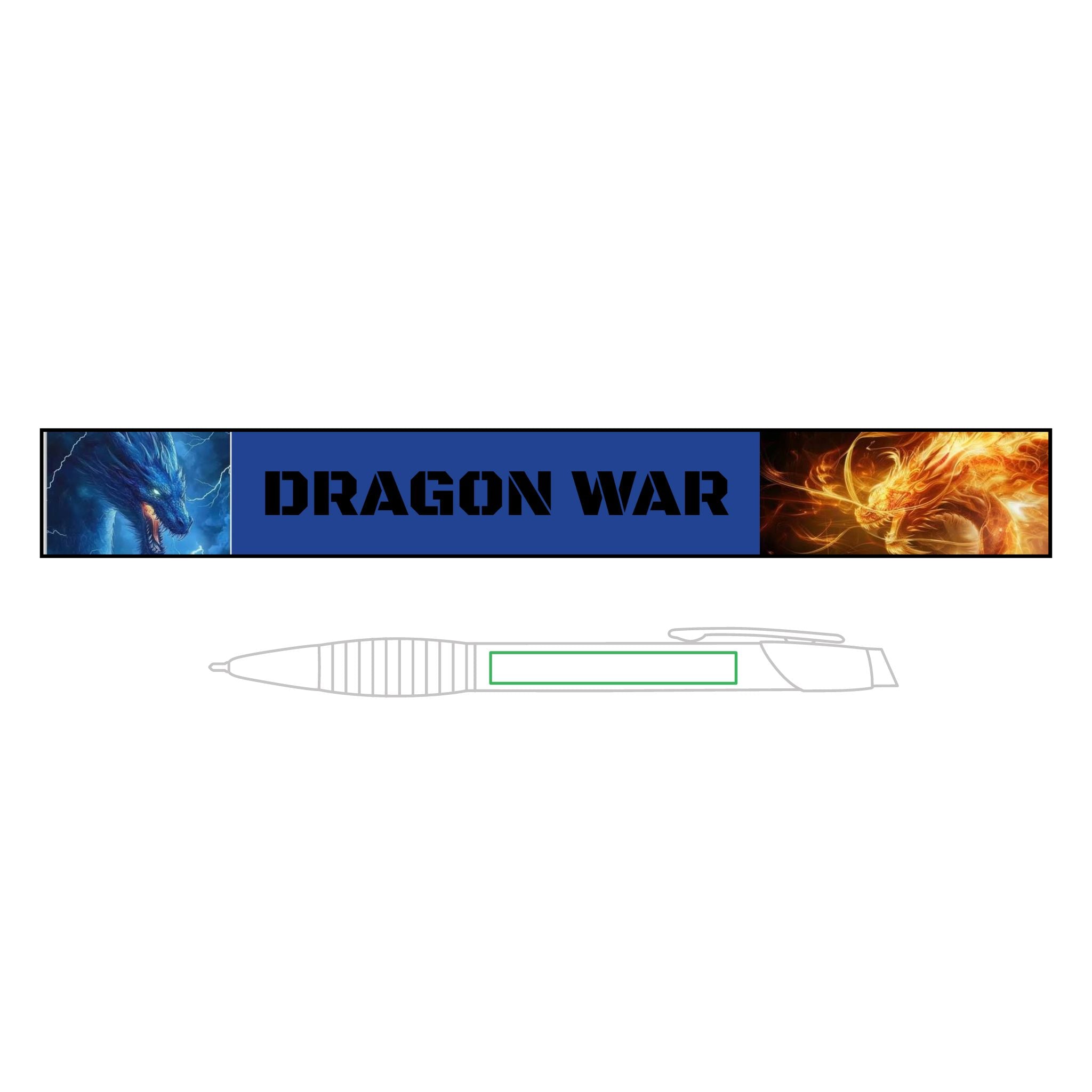 Engravable Brass Ballpoint Pen with Gripper — 'DRAGON WAR' Fantasy Design