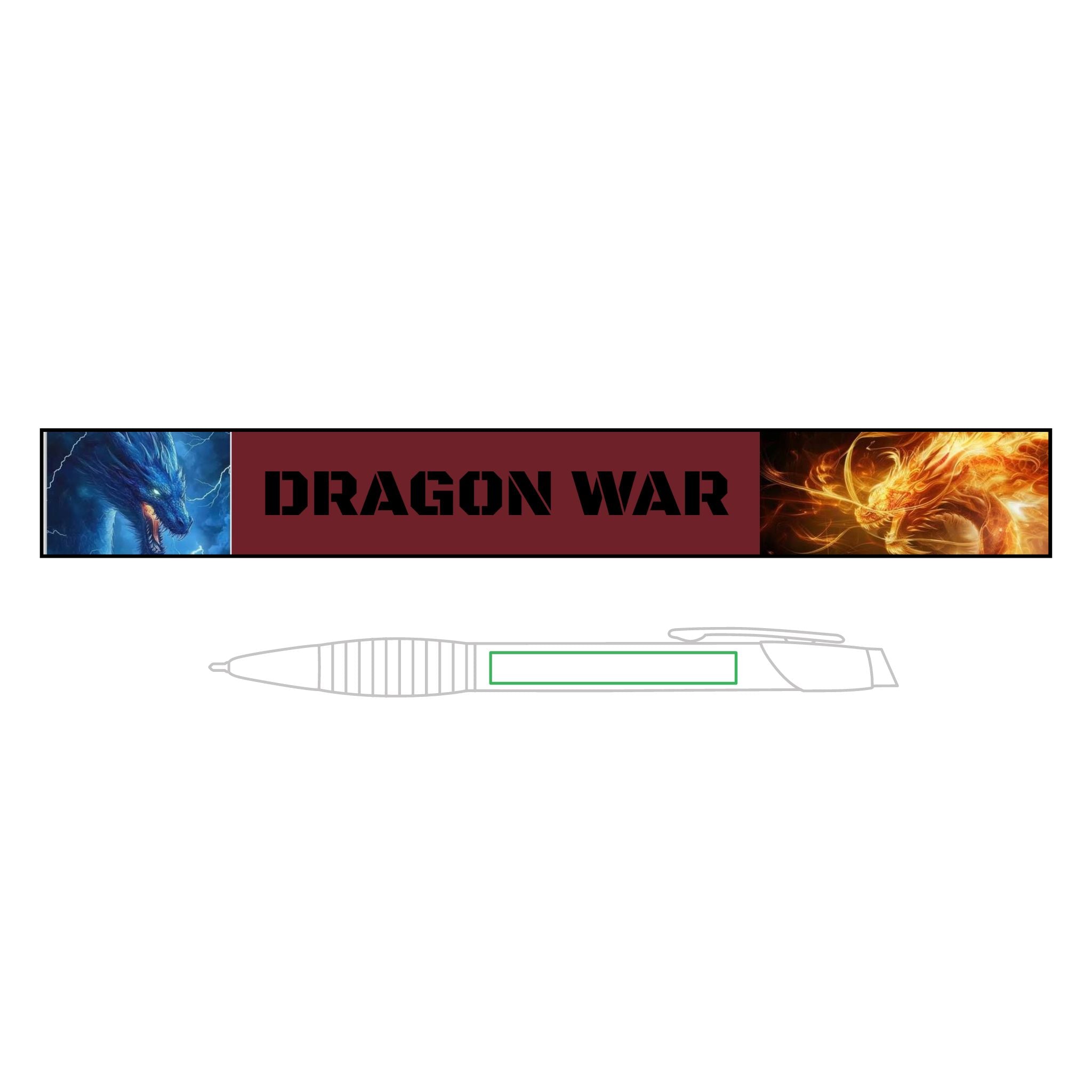 Engravable Brass Ballpoint Pen with Gripper — 'DRAGON WAR' Fantasy Design
