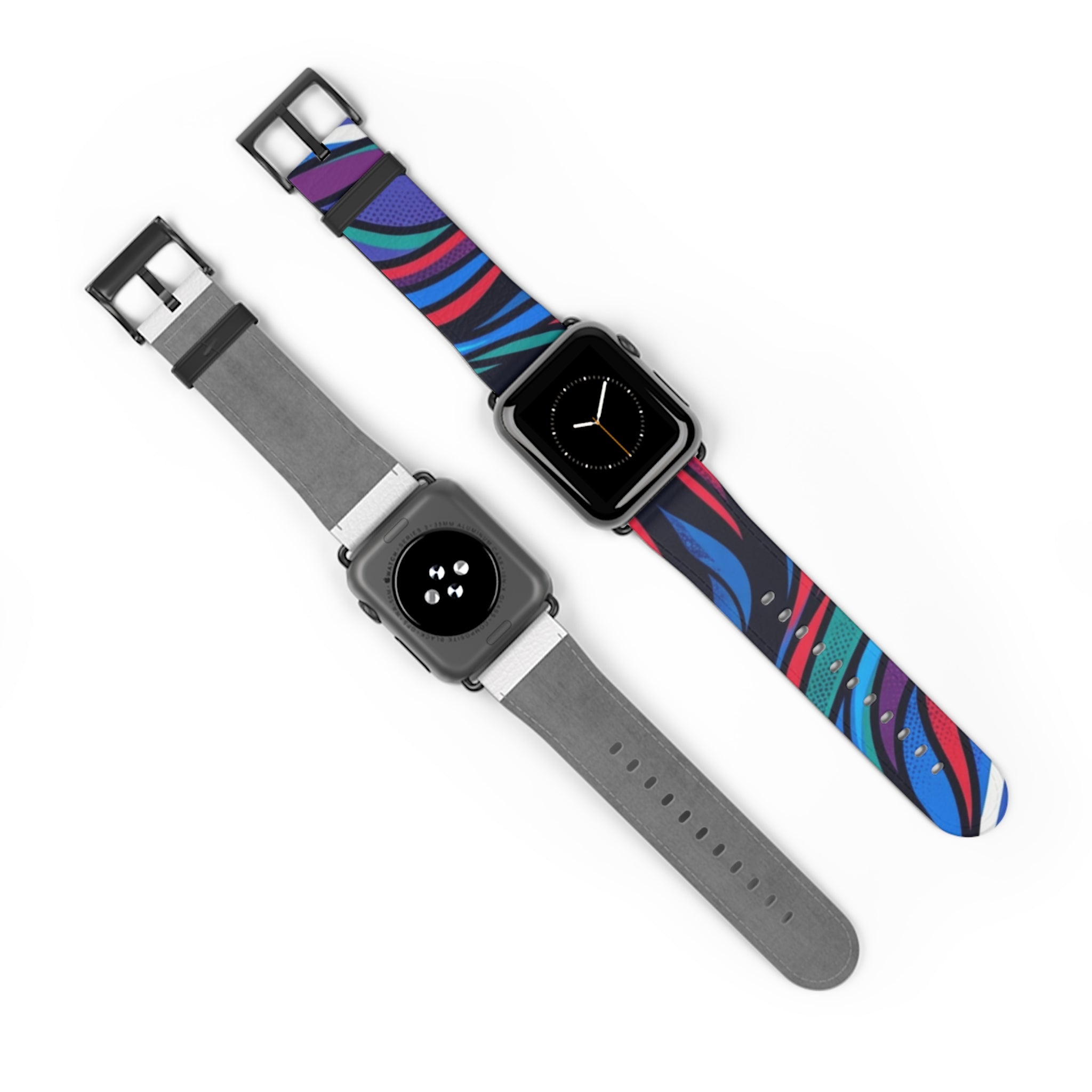 Abstract Neon Waves Watch Band — Colorful Swirl Apple Watch Strap