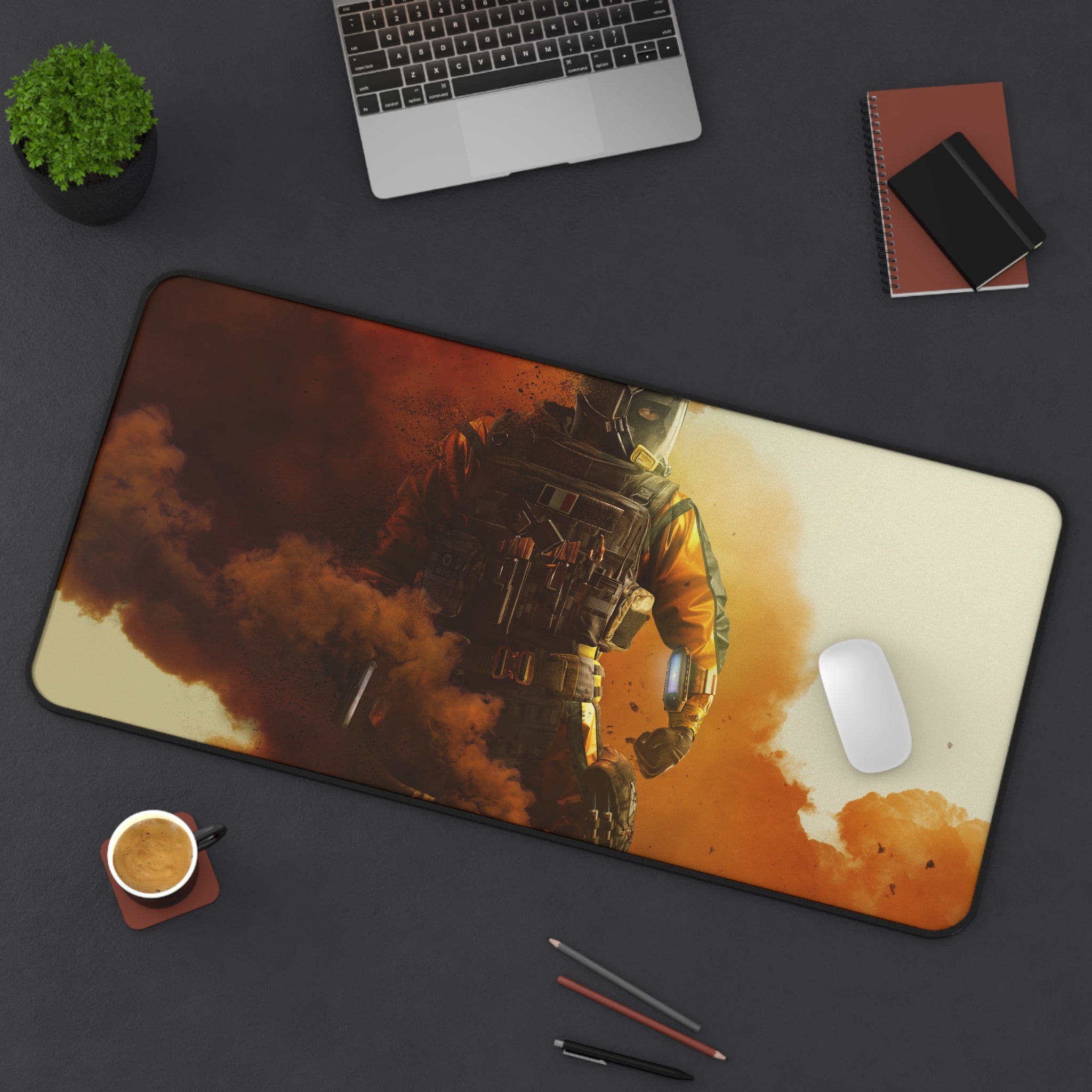 Tactical Soldier Desk Mat — Gaming Mouse Pad with Military Combat Art