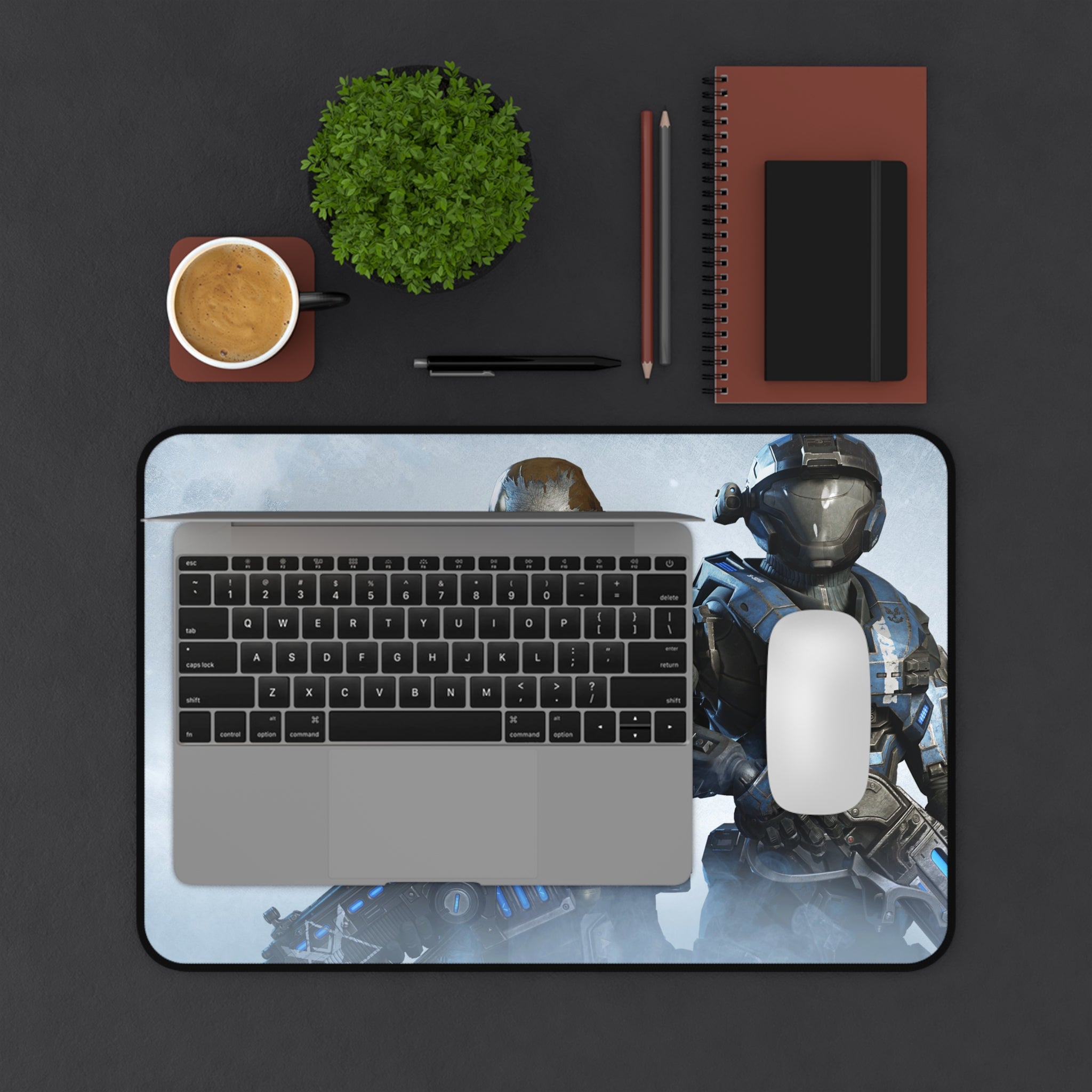 Sci‑Fi Soldier Gaming Desk Mat — Tactical Space Marines Mousepad