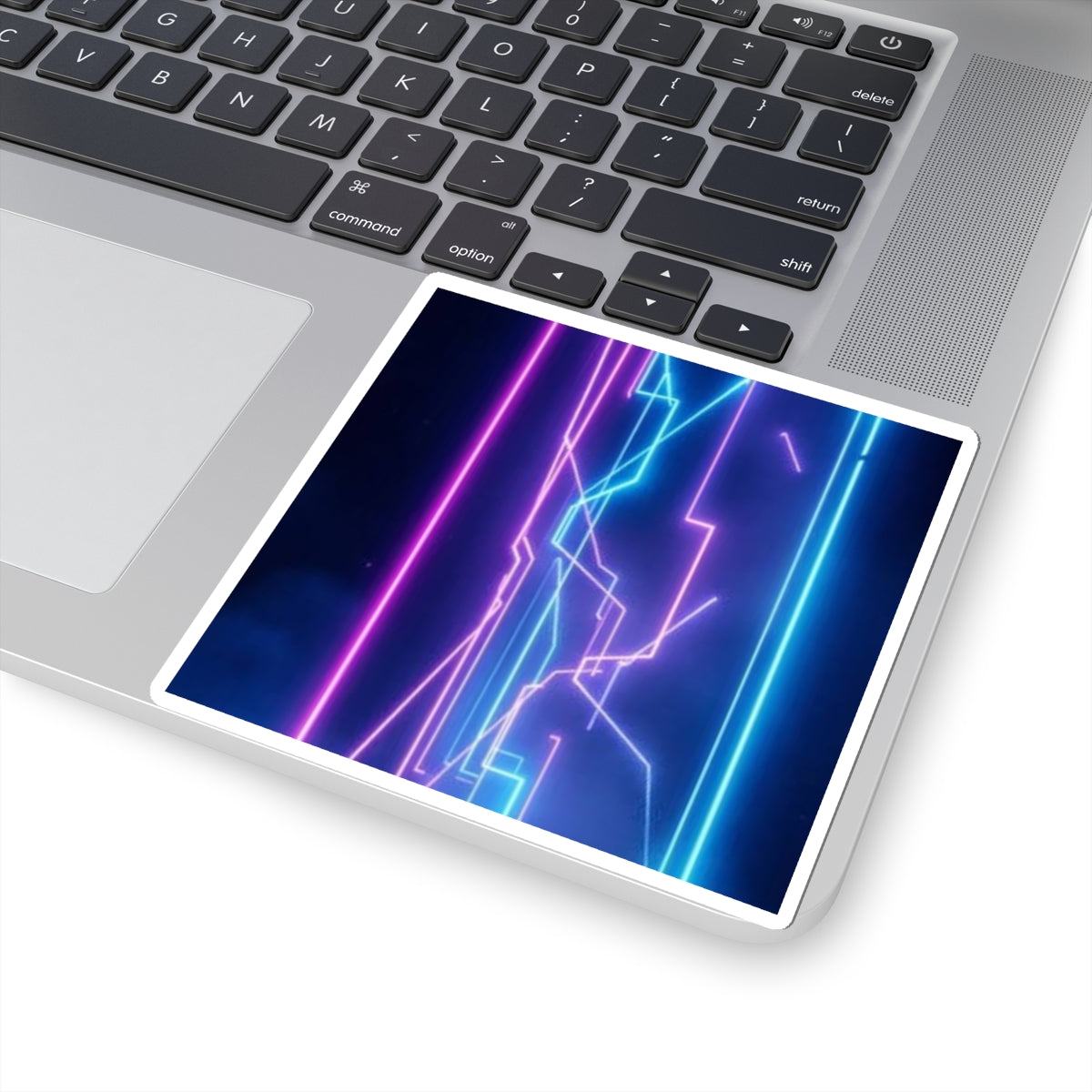 Neon Cyber Lines Sticker Retro Futuristic