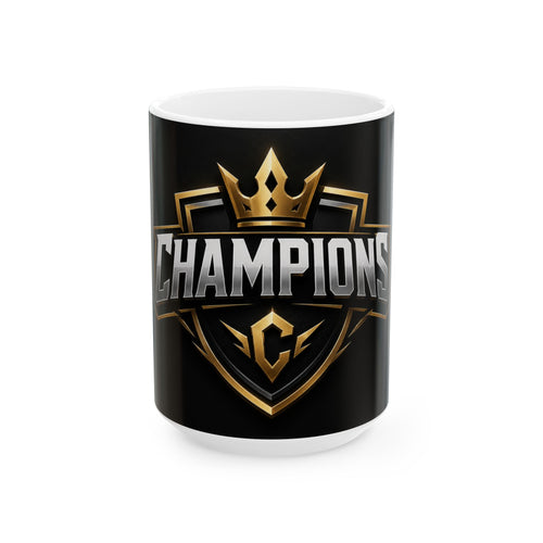 Champions Gold Crest Ceramic Mug