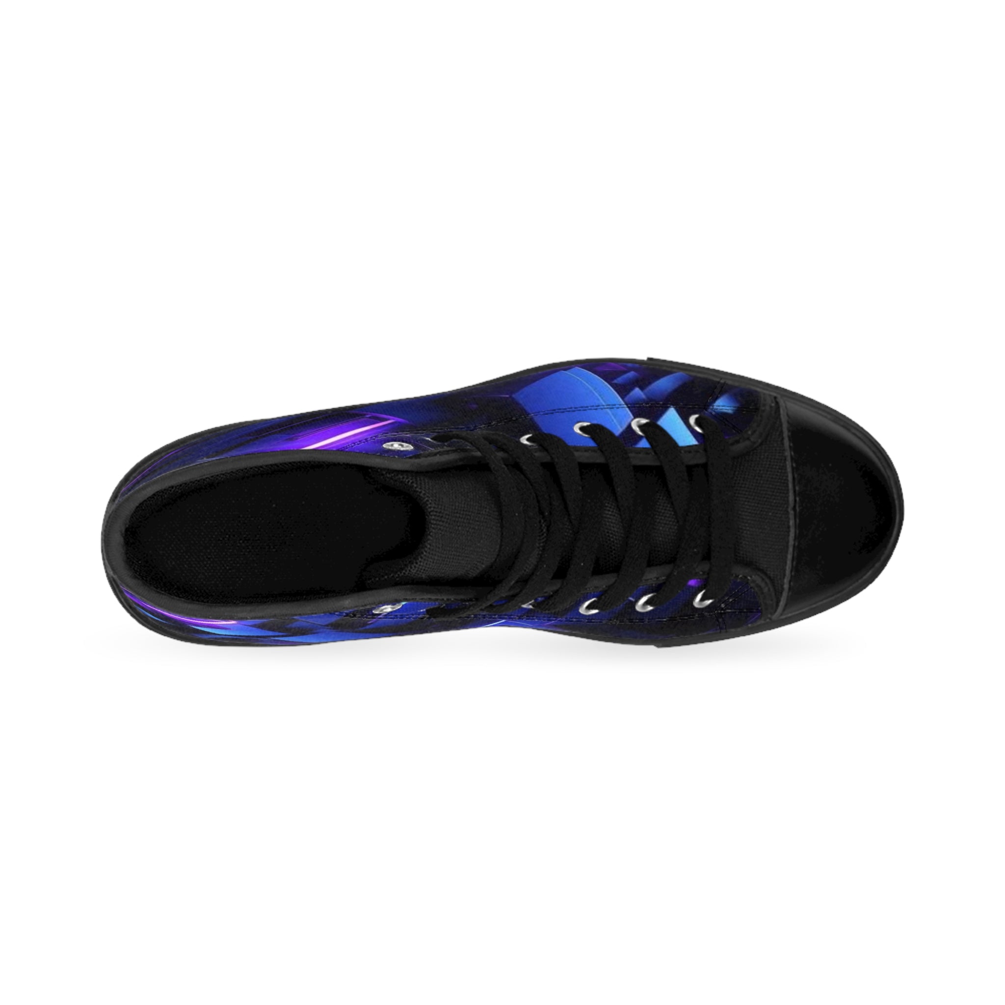 Neon Geometric High-Top Sneakers — Men's Classic Sneakers