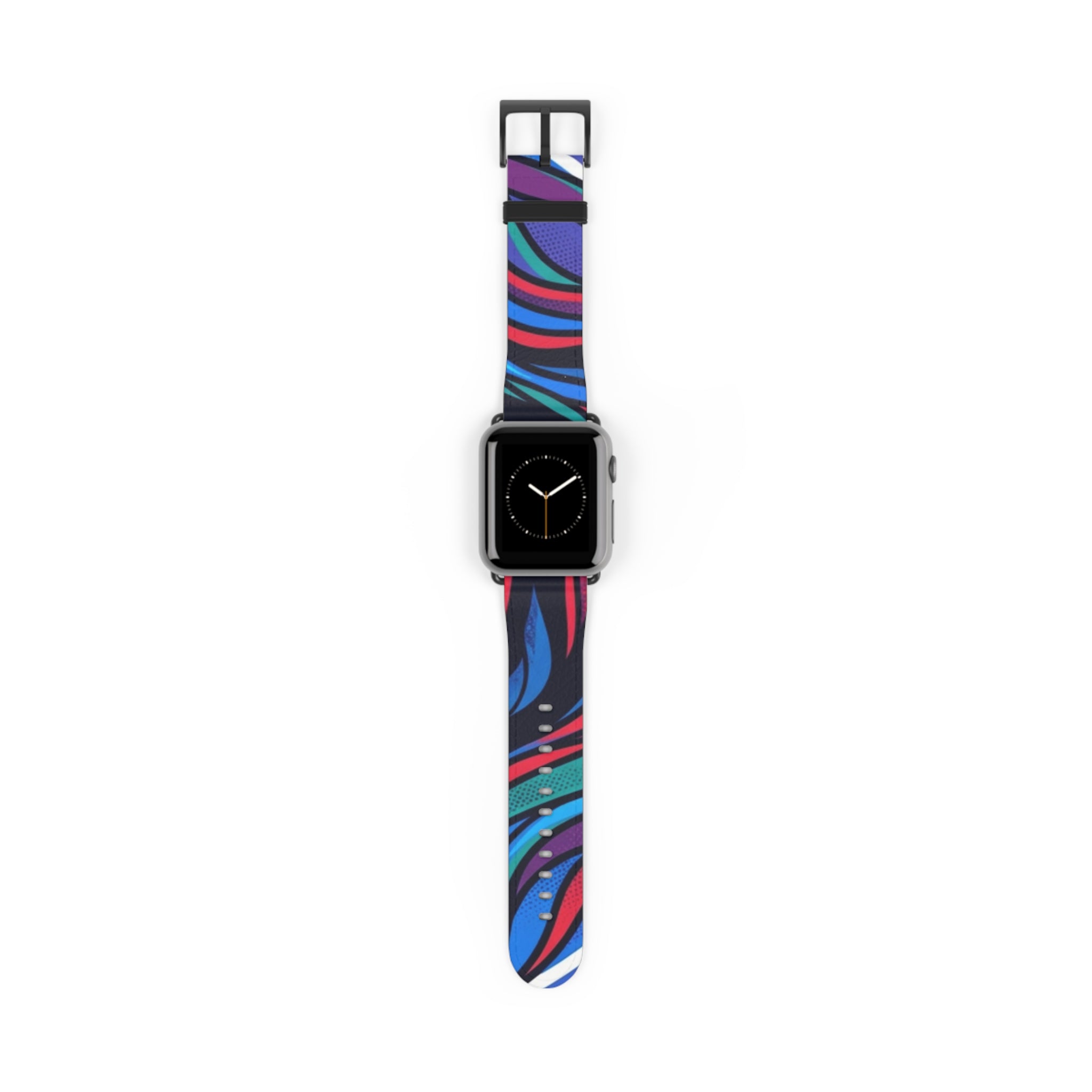 Abstract Neon Waves Watch Band — Colorful Swirl Apple Watch Strap