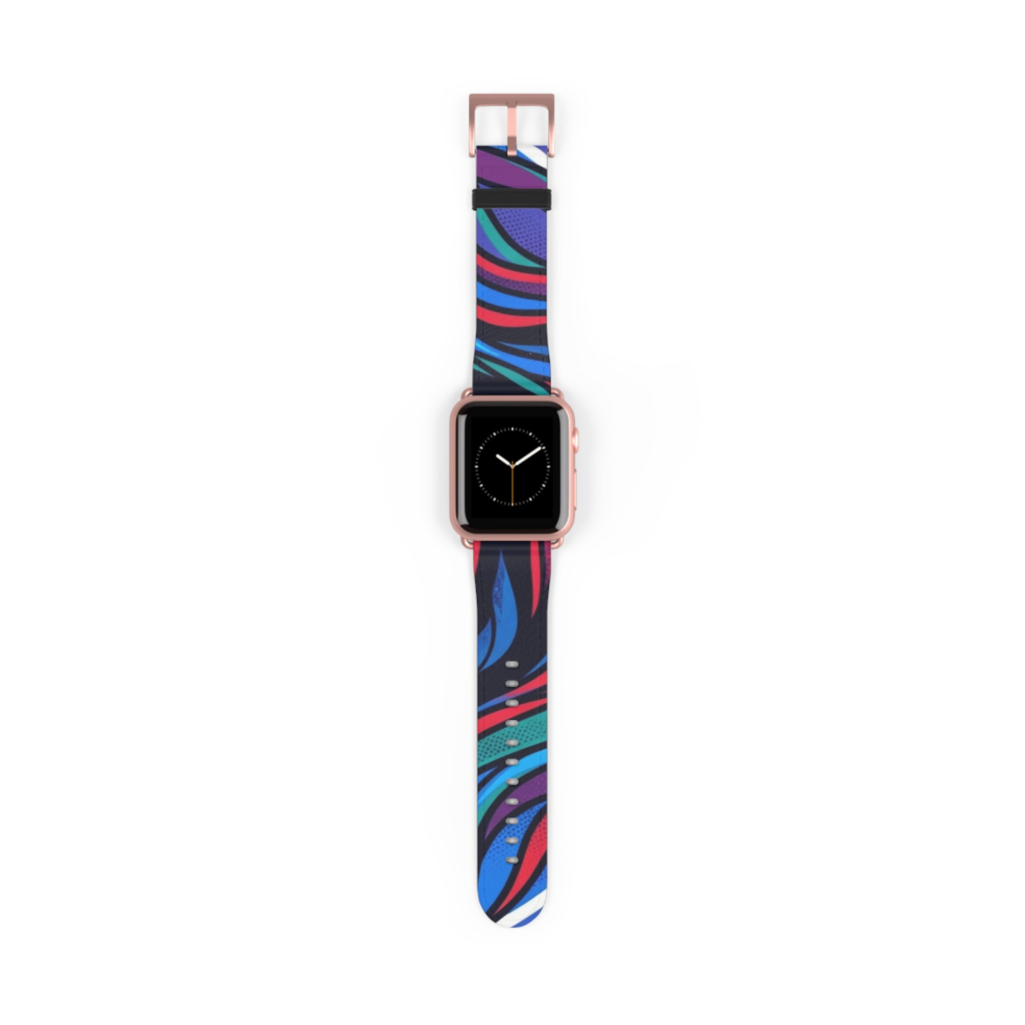 Abstract Neon Waves Watch Band — Colorful Swirl Apple Watch Strap