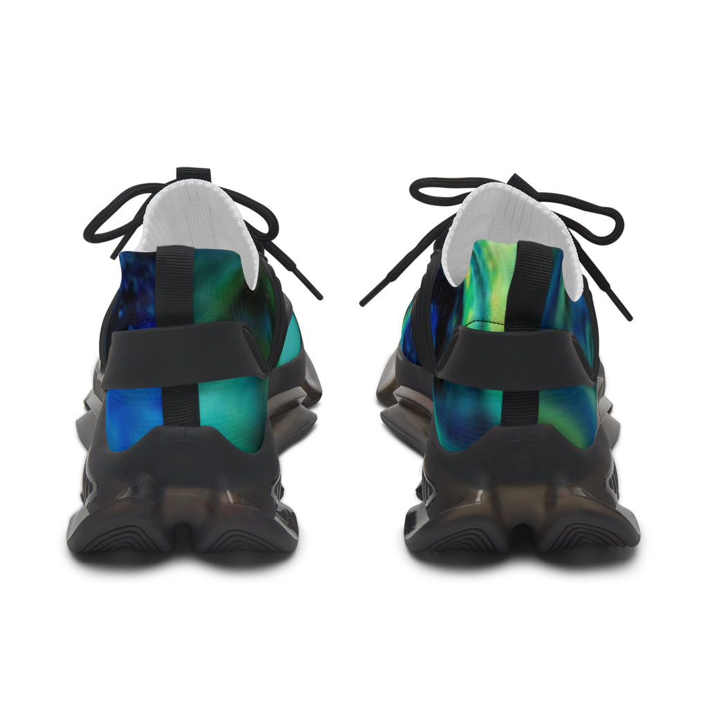 Women's Mesh Sneakers — Green Marble Athletic Shoes, Lightweight Breathable Casual Trainer