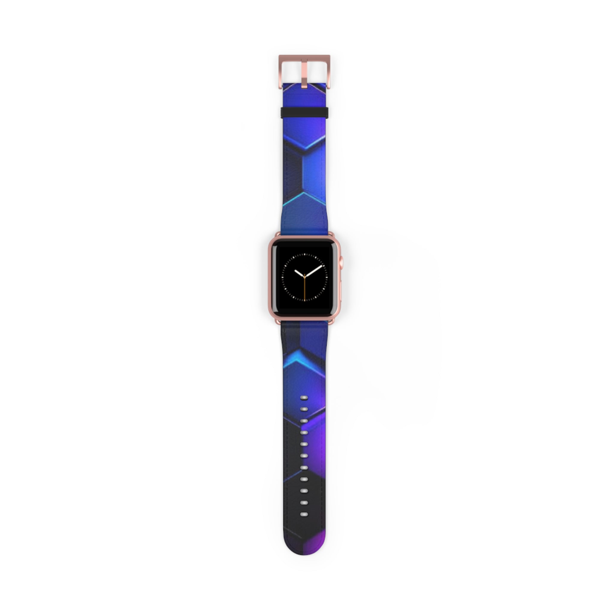 Hex Tech Watch Band — Blue & Purple Geometric Silicone Strap