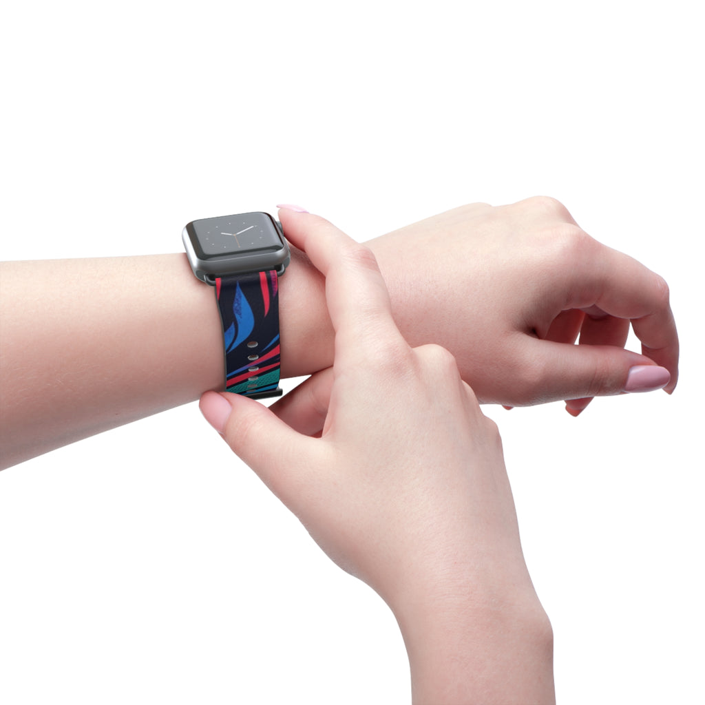 Abstract Neon Waves Watch Band — Colorful Swirl Apple Watch Strap