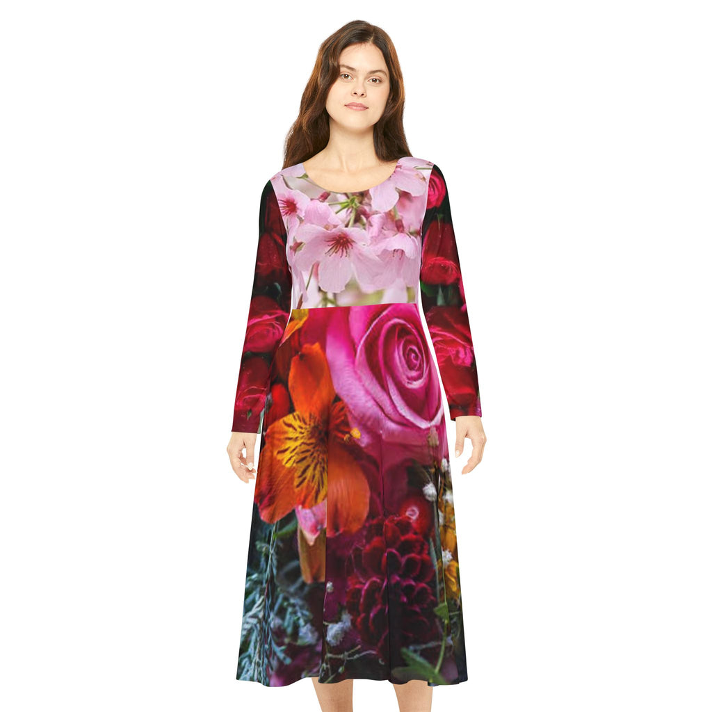 Floral Long Sleeve ROYAL Dress BOUQUET DESIGN