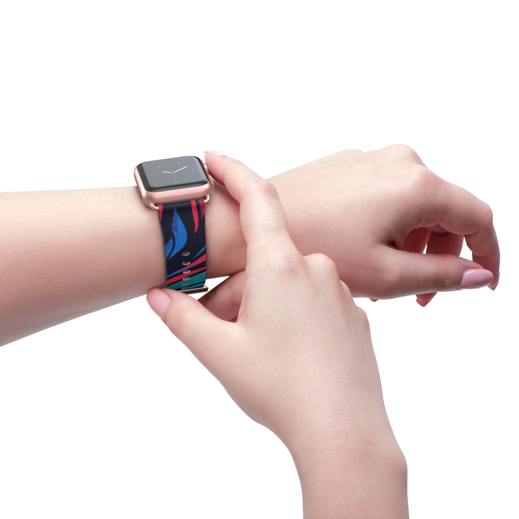Abstract Neon Waves Watch Band — Colorful Swirl Apple Watch Strap