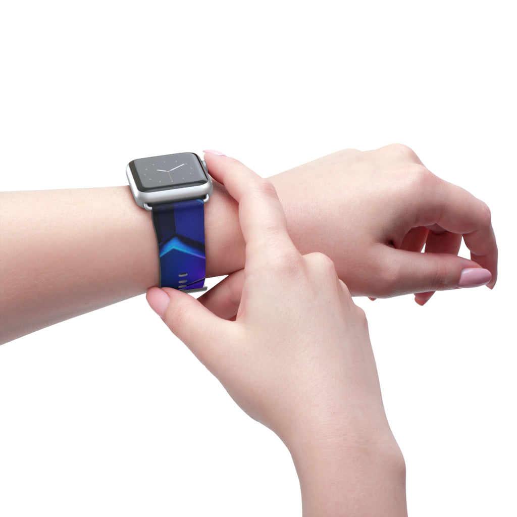 Hex Tech Watch Band — Blue & Purple Geometric Silicone Strap