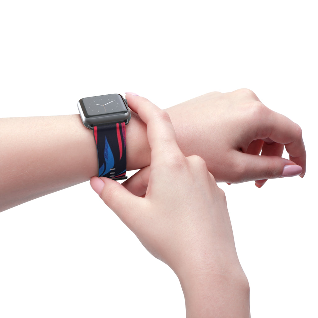 Abstract Neon Waves Watch Band — Colorful Swirl Apple Watch Strap