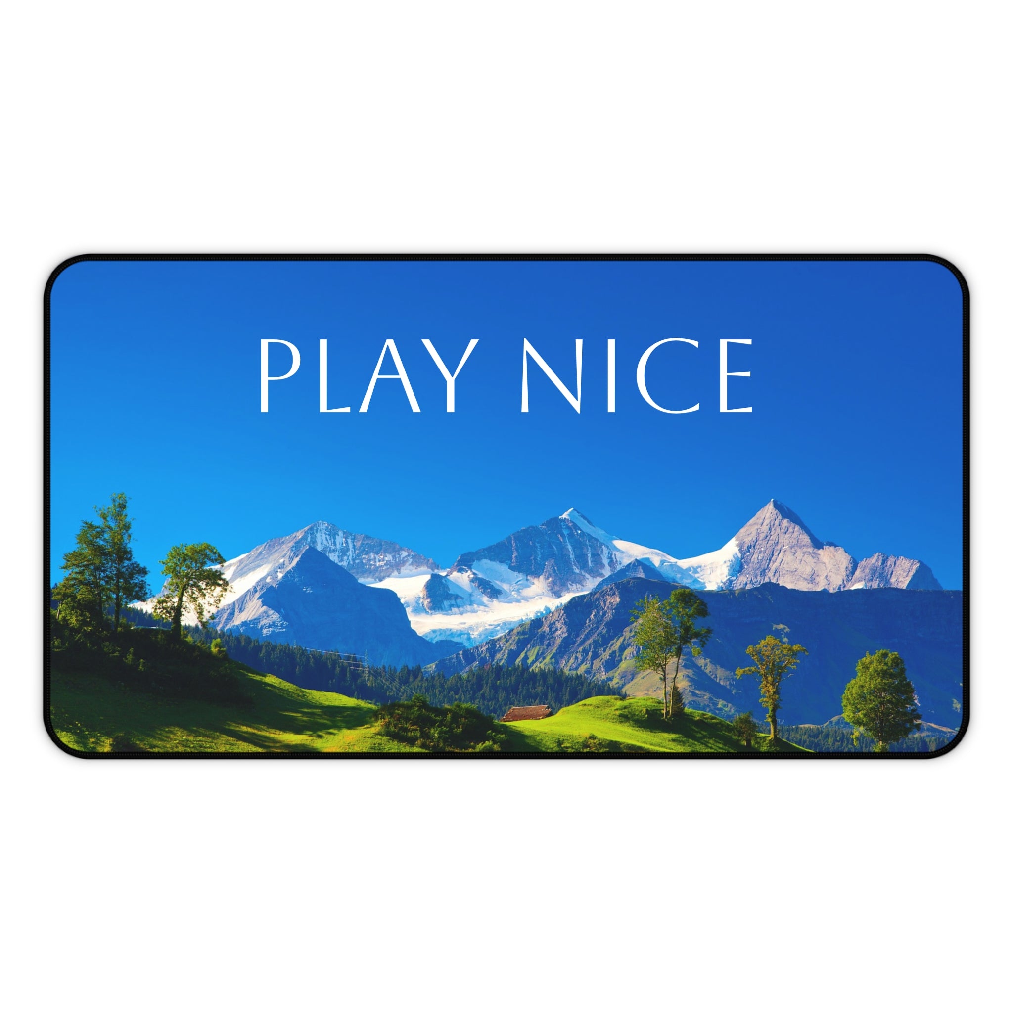 Play Nice Mountain Desk Mat – Scenic Office Mousepad for Calm, Motivational Workspace