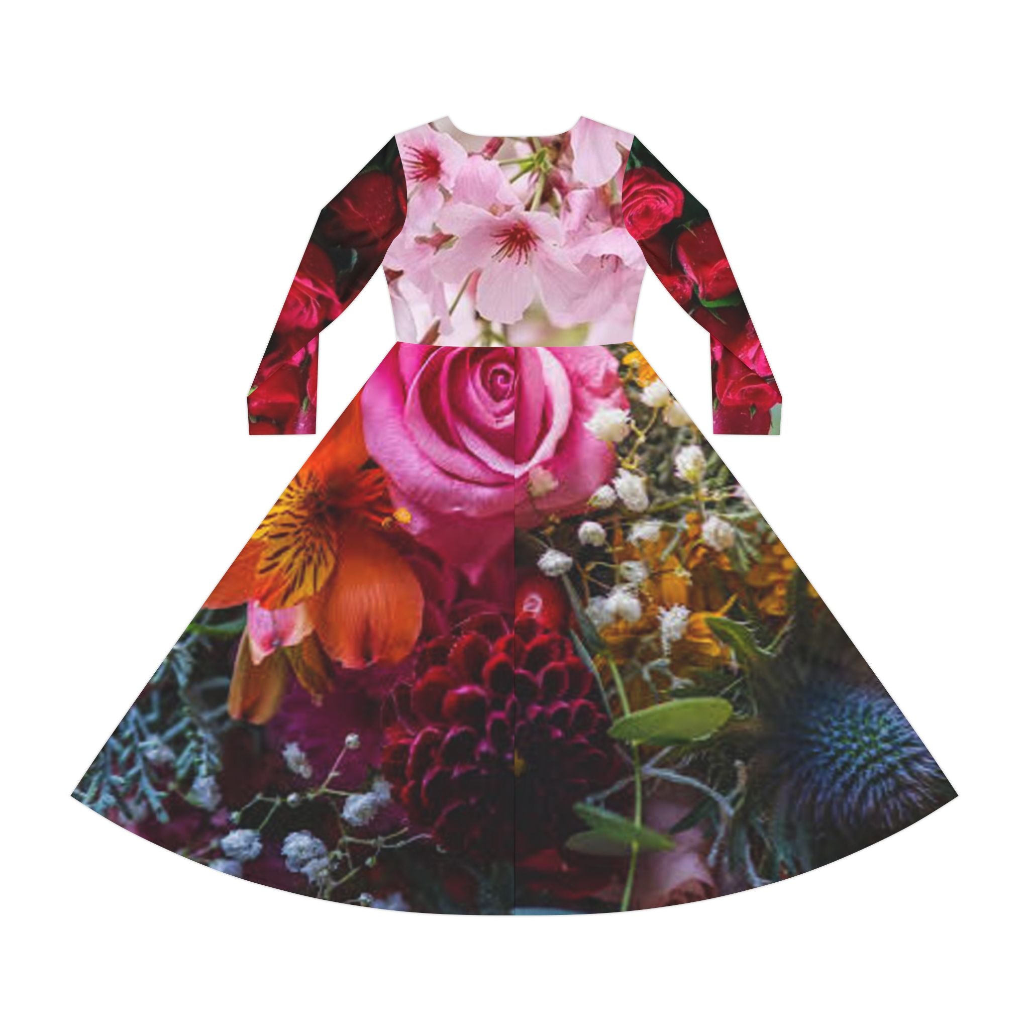 Floral Long Sleeve ROYAL Dress BOUQUET DESIGN