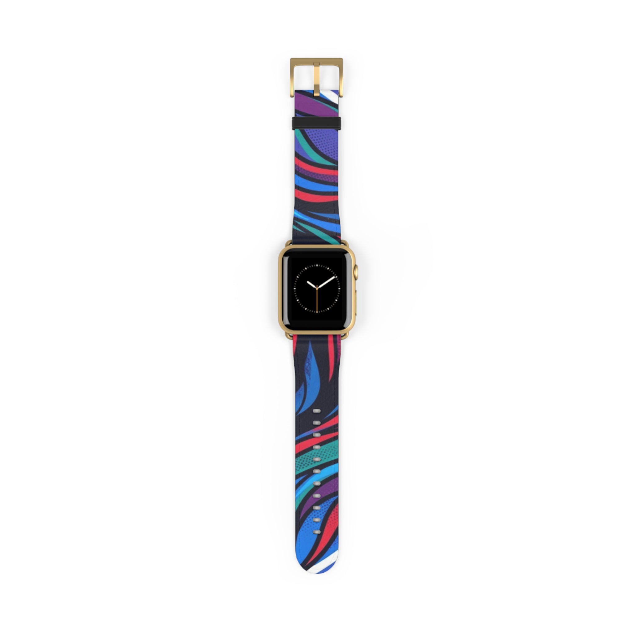 Abstract Neon Waves Watch Band — Colorful Swirl Apple Watch Strap