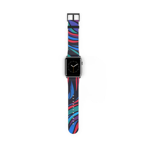 Abstract Neon Waves Watch Band — Colorful Swirl Apple Watch Strap