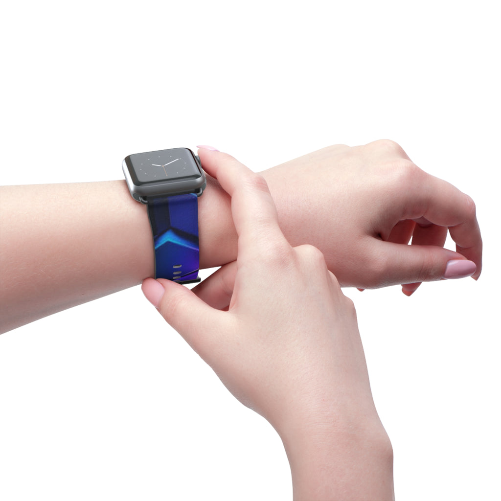 Hex Tech Watch Band — Blue & Purple Geometric Silicone Strap