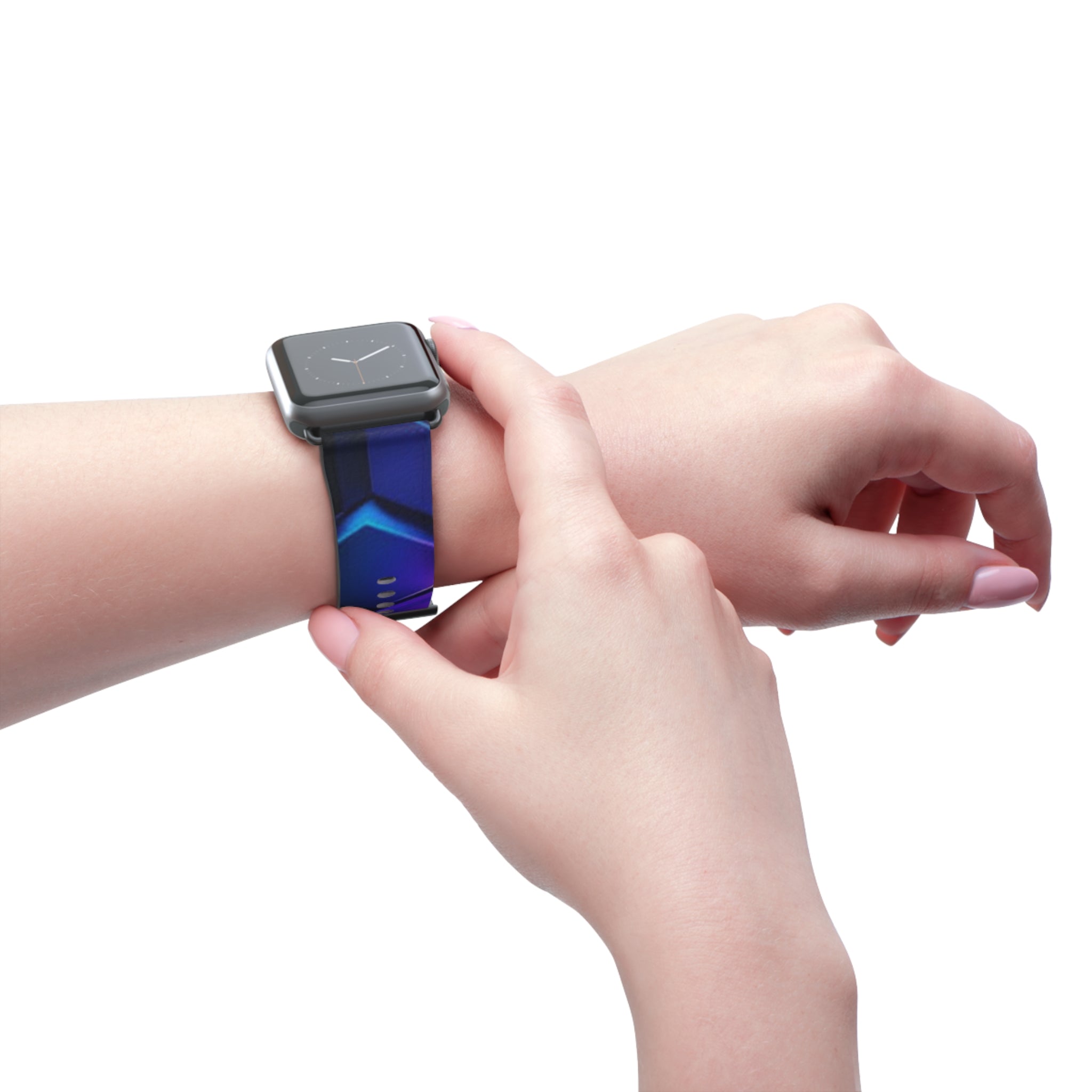 Hex Tech Watch Band — Blue & Purple Geometric Silicone Strap