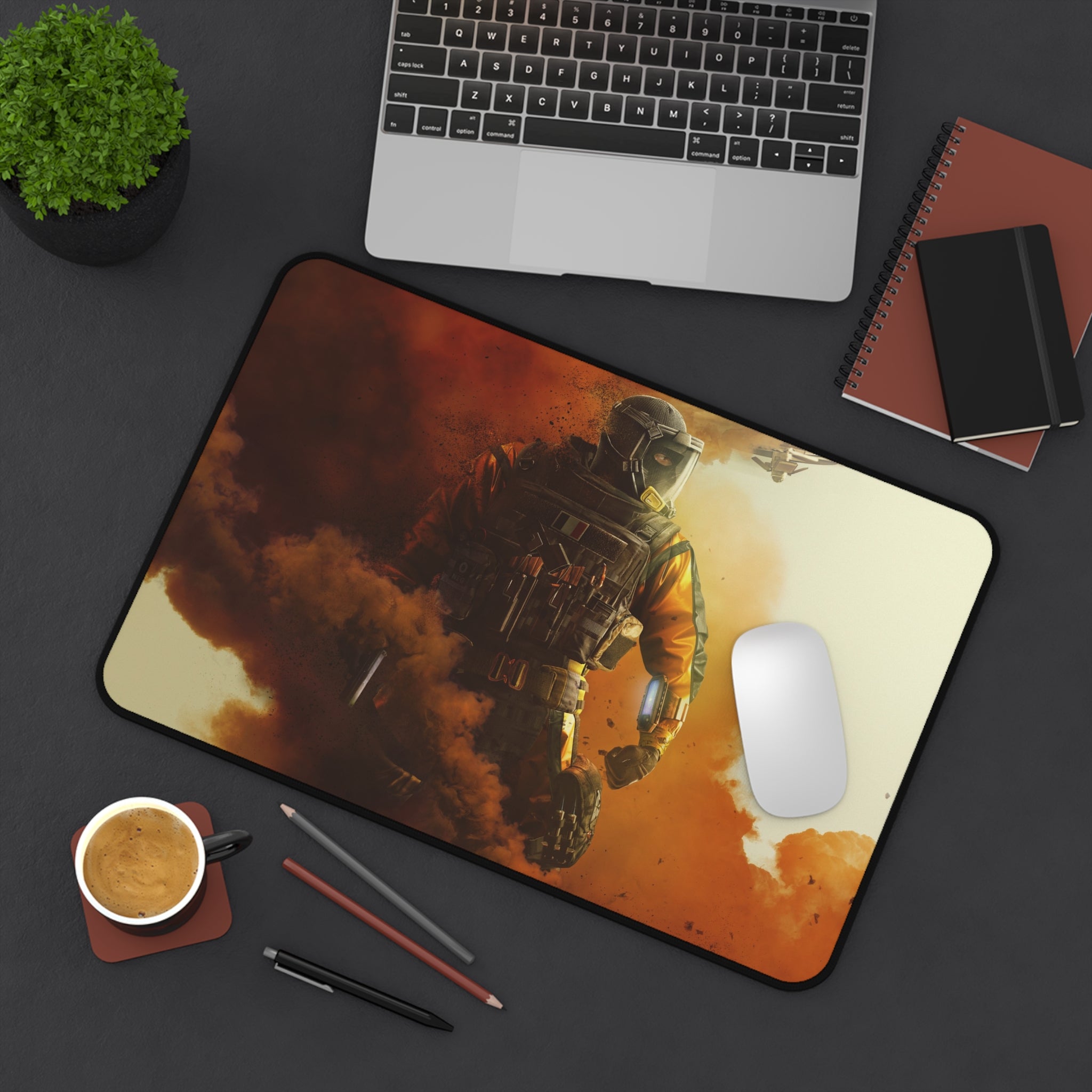Tactical Soldier Desk Mat — Gaming Mouse Pad with Military Combat Art
