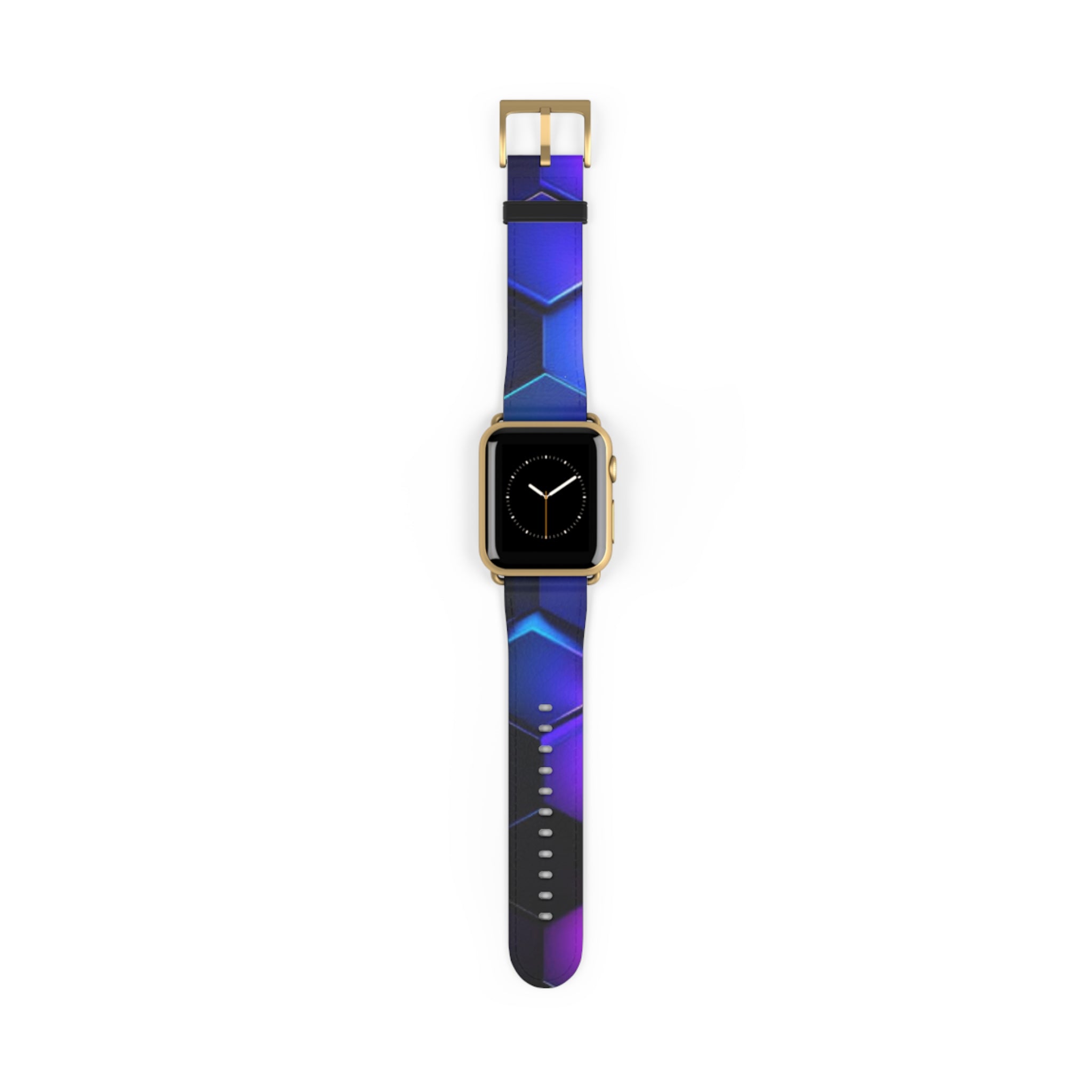 Hex Tech Watch Band — Blue & Purple Geometric Silicone Strap