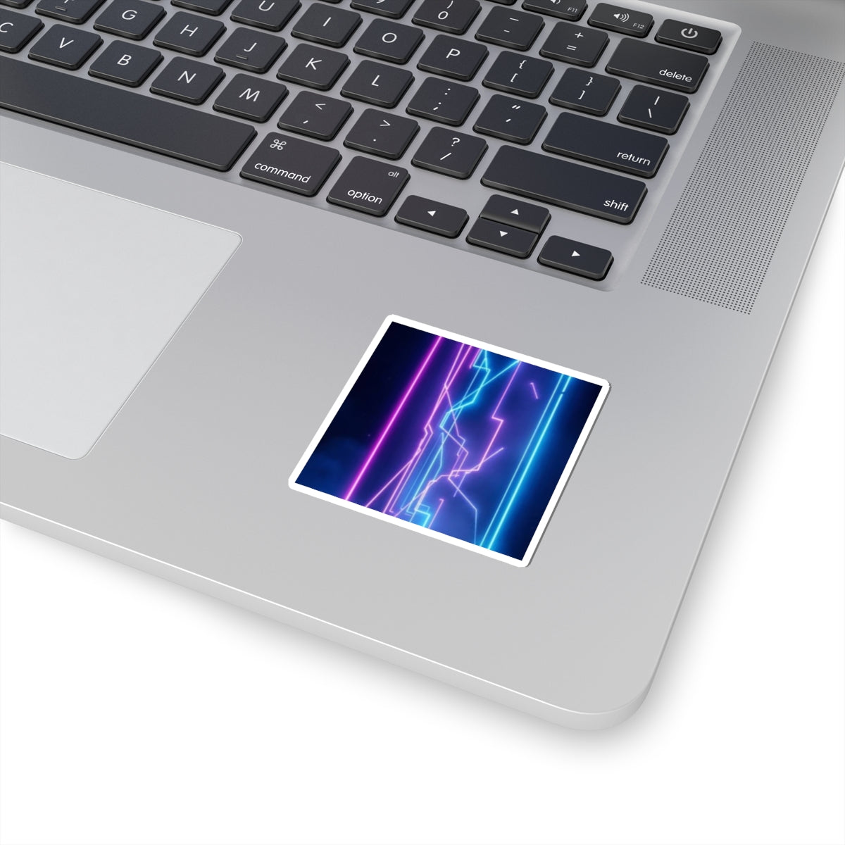 Neon Cyber Lines Sticker Retro Futuristic